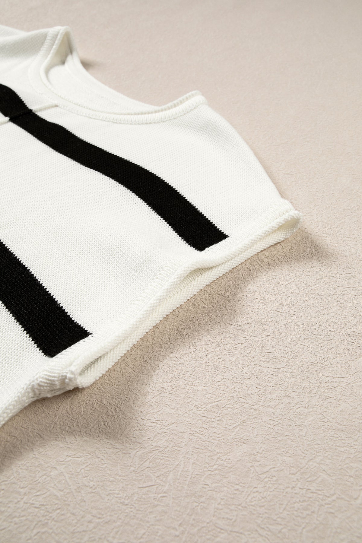 Rose Stripe Knit Western Short Sleeve Sweater-TOPS / DRESSES-[Adult]-[Female]-2022 Online Blue Zone Planet