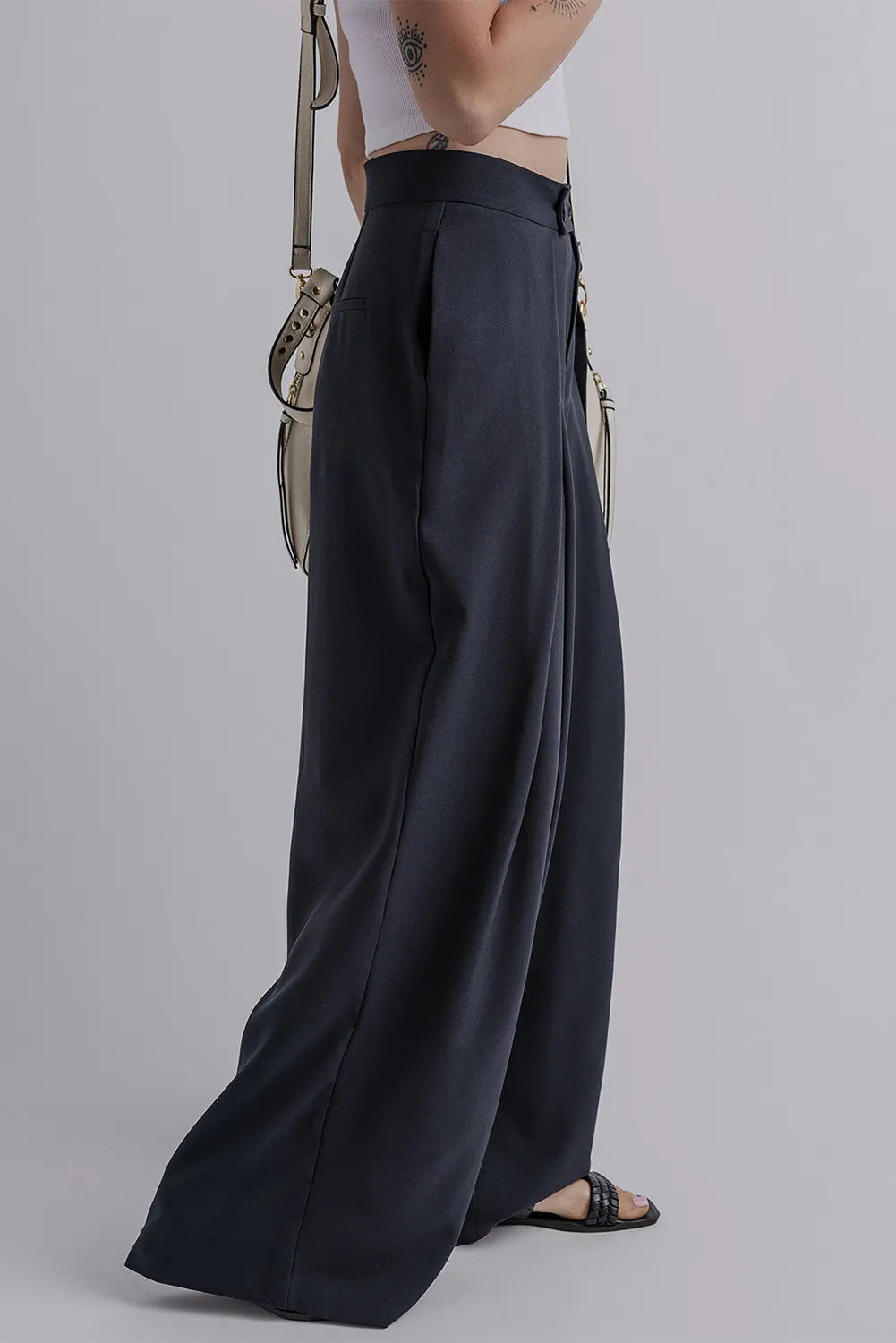 Blue Zone Planet | Wide Leg Pants with Pockets-BOTTOMS SIZES SMALL MEDIUM LARGE-[Adult]-[Female]-2022 Online Blue Zone Planet