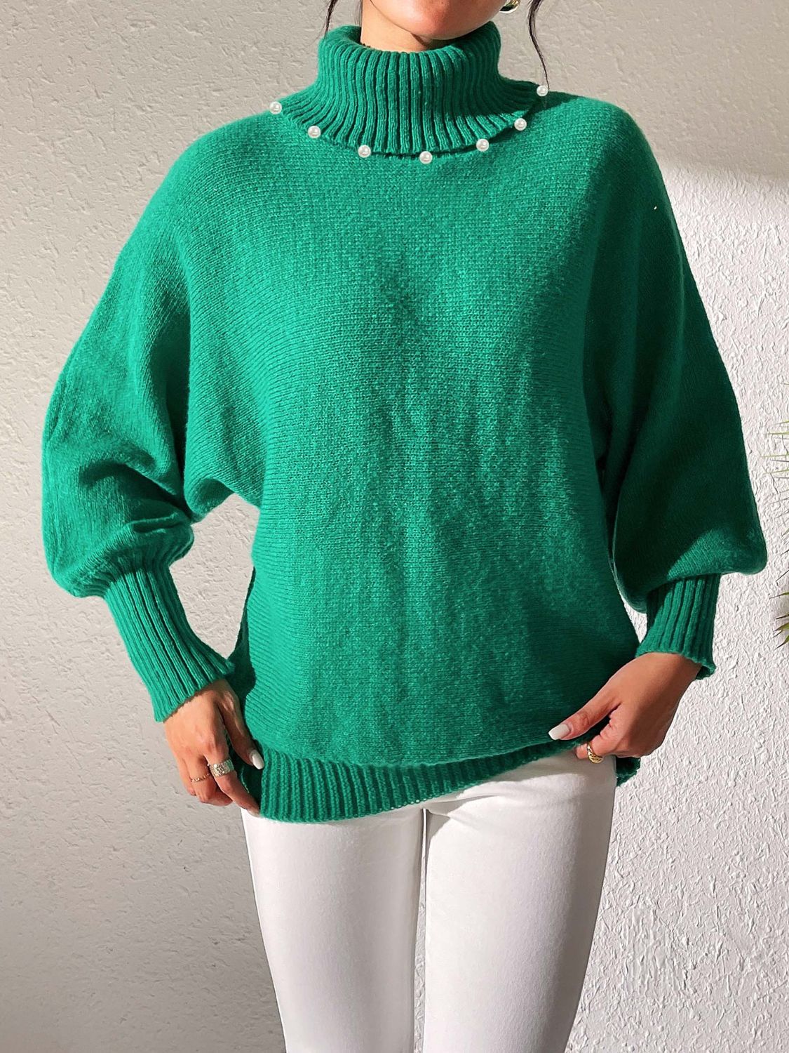 Turtleneck Long Sleeve Sweater-TOPS / DRESSES-[Adult]-[Female]-2022 Online Blue Zone Planet