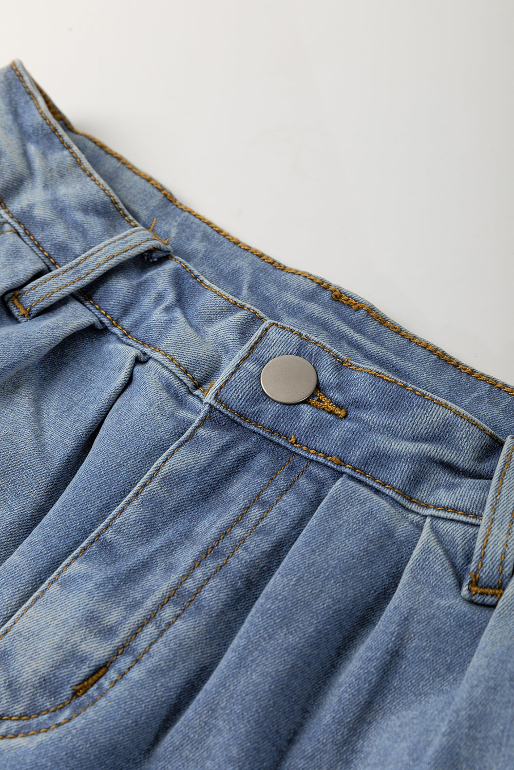 Ashleigh Blue Washed Pleated Detail Wide Leg Jeans-Bottoms/Jeans-[Adult]-[Female]-2022 Online Blue Zone Planet