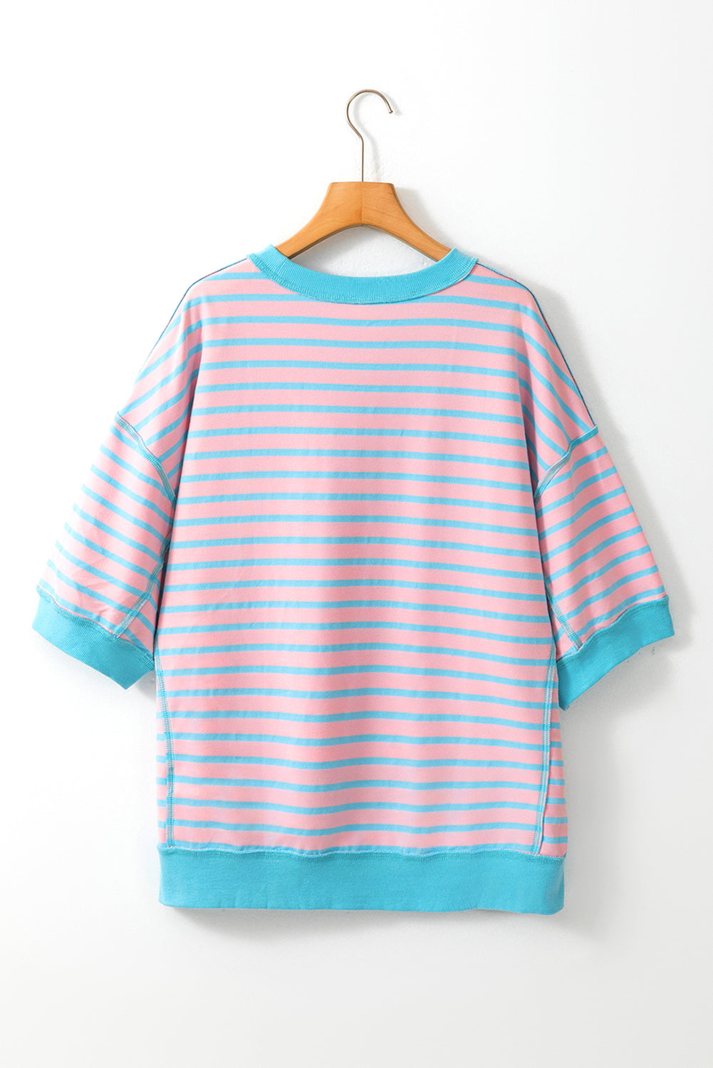 Blue Zone Planet | Boots Striped Round Neck Half Sleeve T-Shirt-TOPS / DRESSES-[Adult]-[Female]-2022 Online Blue Zone Planet