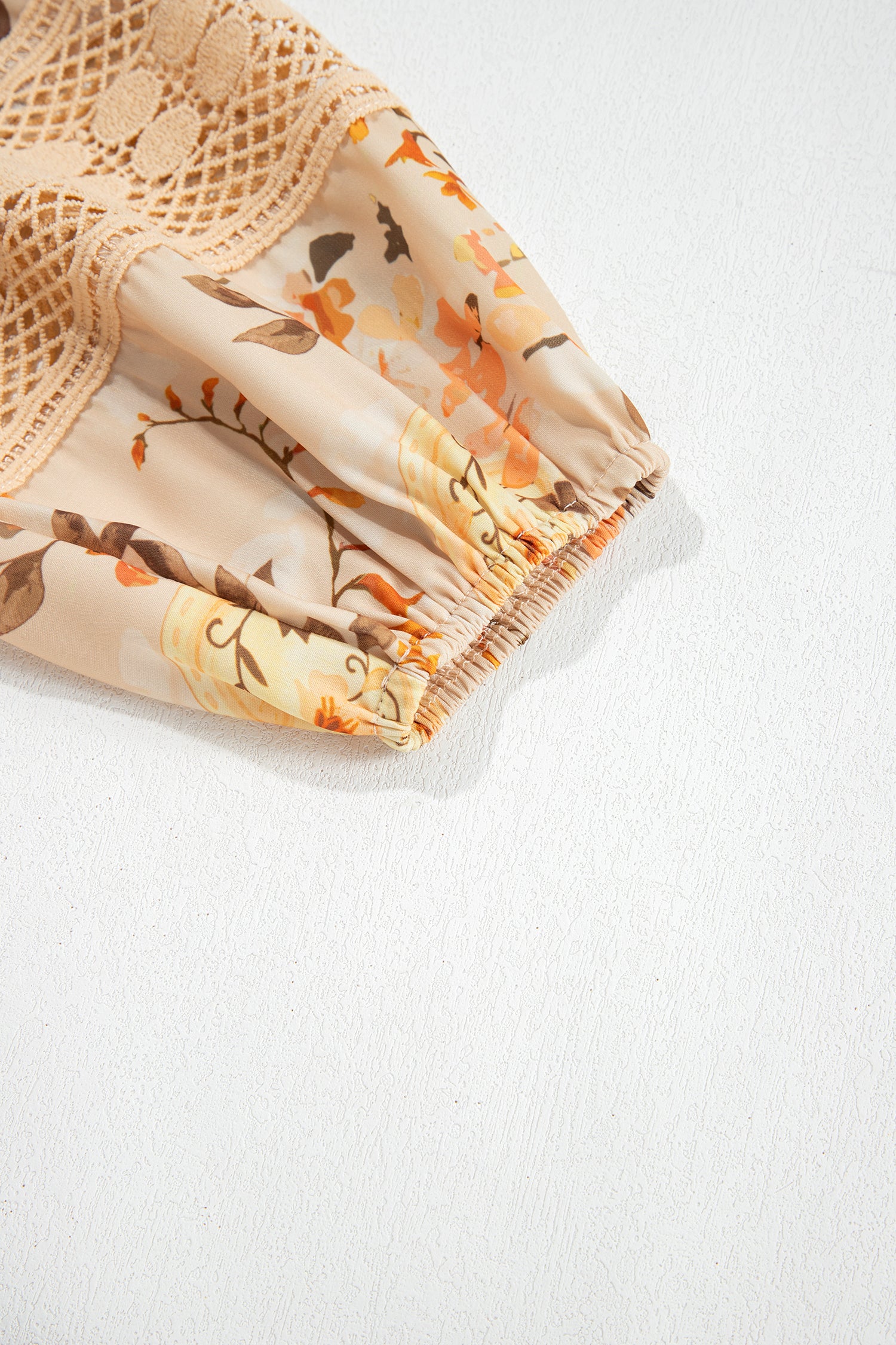 Khaki Paisley Print Decorative Binding Tape V Neck Shift Blouse-Tops/Blouses & Shirts-[Adult]-[Female]-2022 Online Blue Zone Planet