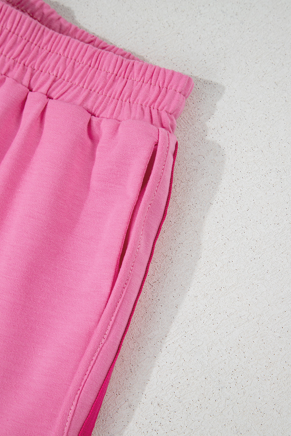 Bonbon Color Block Stripes Elastic High Waist Active Shorts-Bottoms/Casual Shorts-[Adult]-[Female]-2022 Online Blue Zone Planet