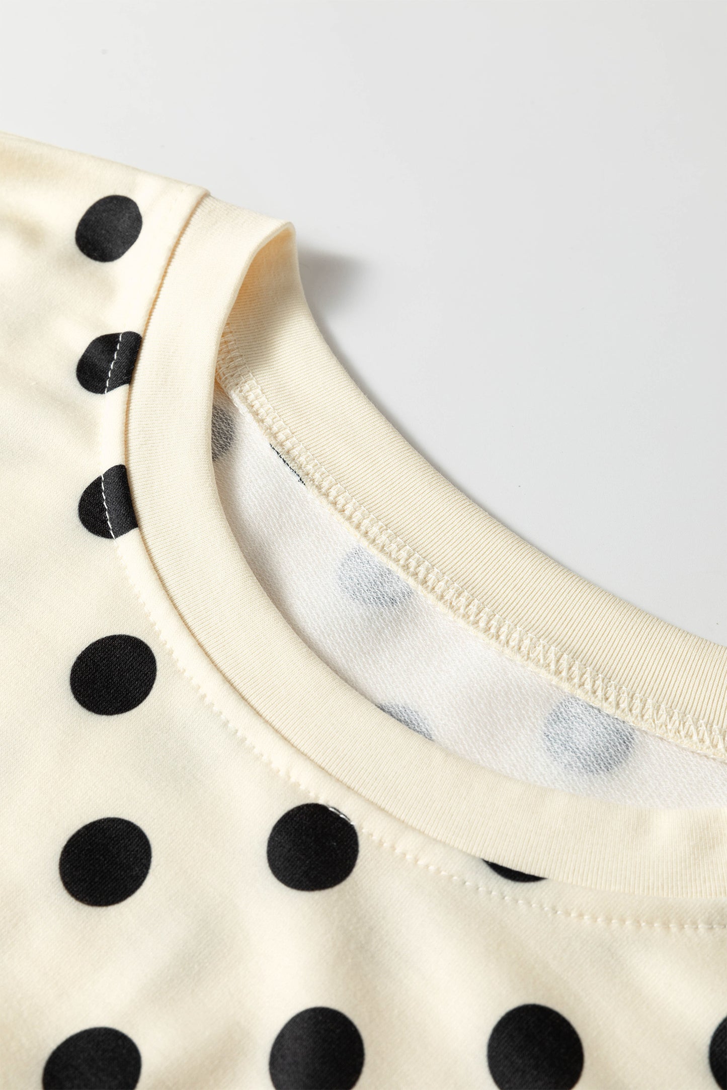 Sky Blue Polka Dot Oversized Top Drawstring Short Set-Two Piece Sets/Short Sets-[Adult]-[Female]-2022 Online Blue Zone Planet