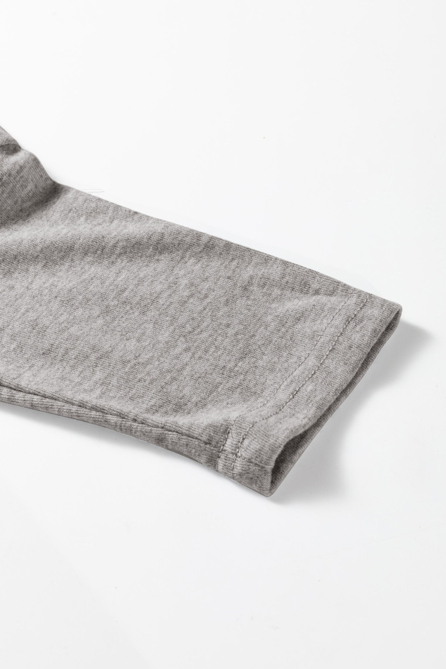 Light Grey Solid Color Extended Cuffs Long Sleeve Top-Tops/Long Sleeve Tops-[Adult]-[Female]-2022 Online Blue Zone Planet