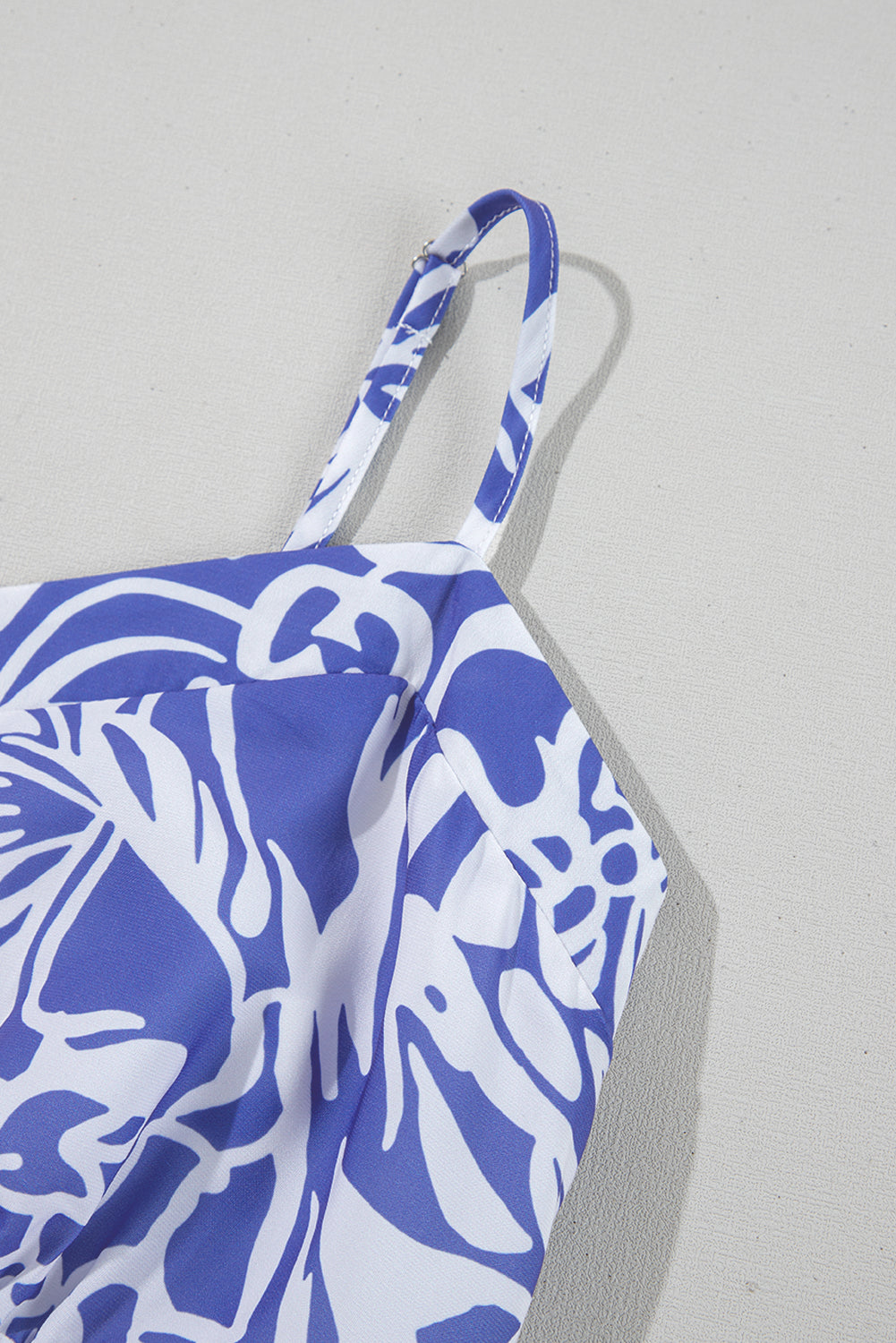 Sky Blue Floral Print Spaghetti Strap High Waist Maxi Dress-Dresses/Floral Dresses-[Adult]-[Female]-2022 Online Blue Zone Planet