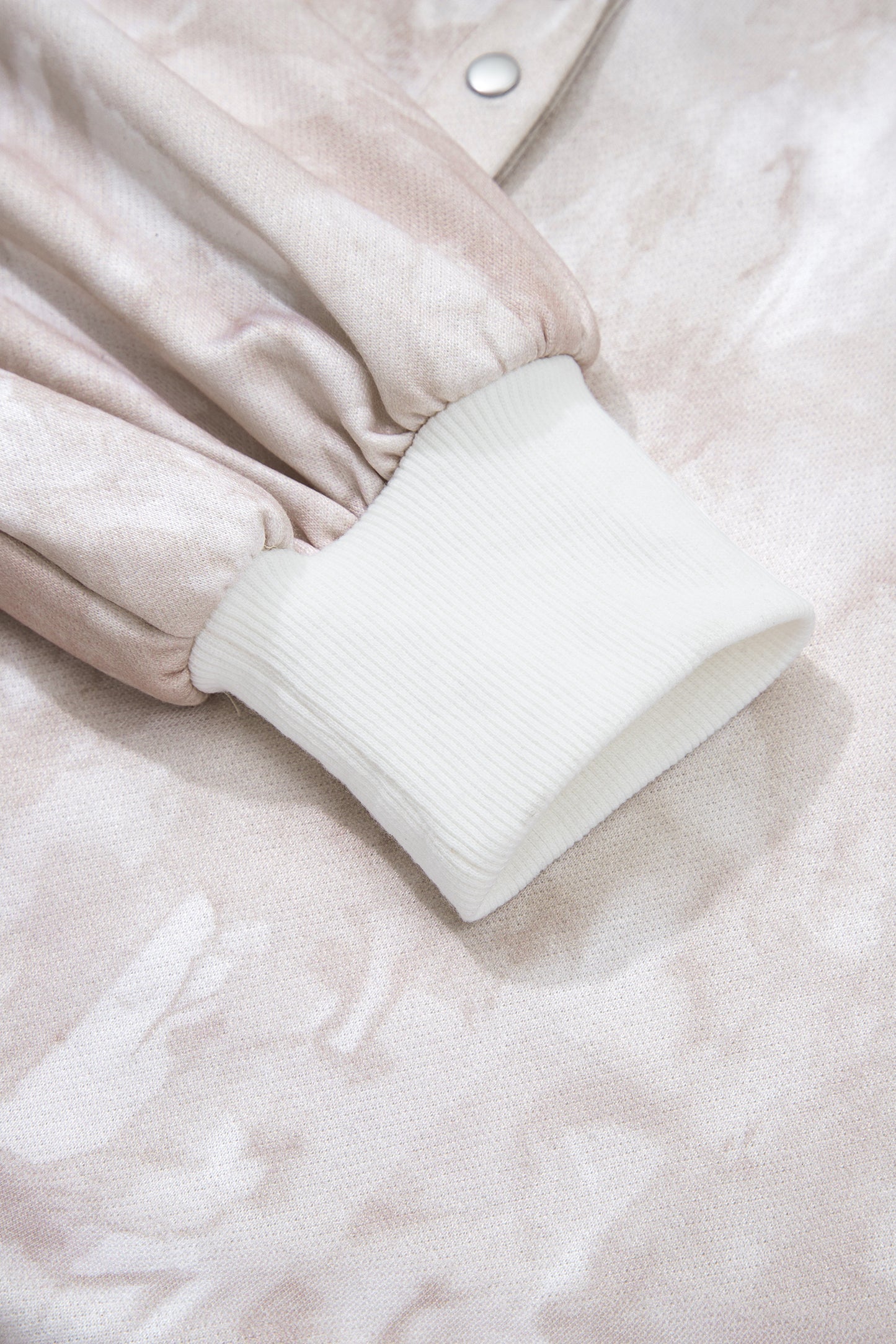 White Abstract Woodland Print Balloon Sleeve Pullover Drawstring Mini Skirt Set-Two Piece Sets/Two Piece Dresses-[Adult]-[Female]-2022 Online Blue Zone Planet