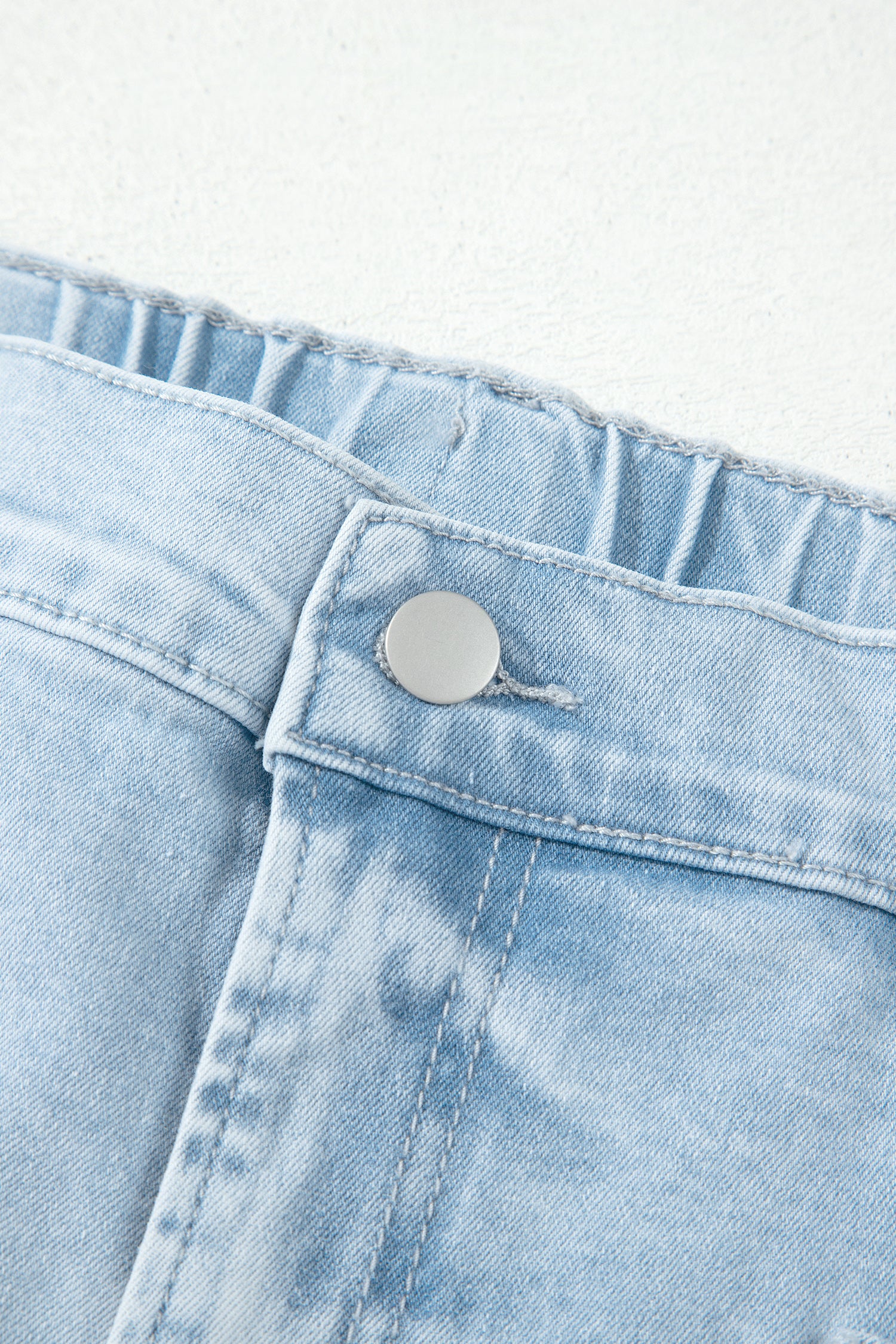 Beau Blue Plus Size Seam Detail Patch Pocket Raw Cut Shift Jeans-Plus Size/Plus Size Bottoms-[Adult]-[Female]-2022 Online Blue Zone Planet