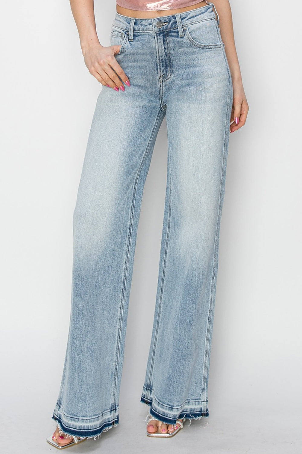 Blue Zone Planet | Risen Full Size High Rise Wide Leg Jeans-TOPS / DRESSES-[Adult]-[Female]-2022 Online Blue Zone Planet