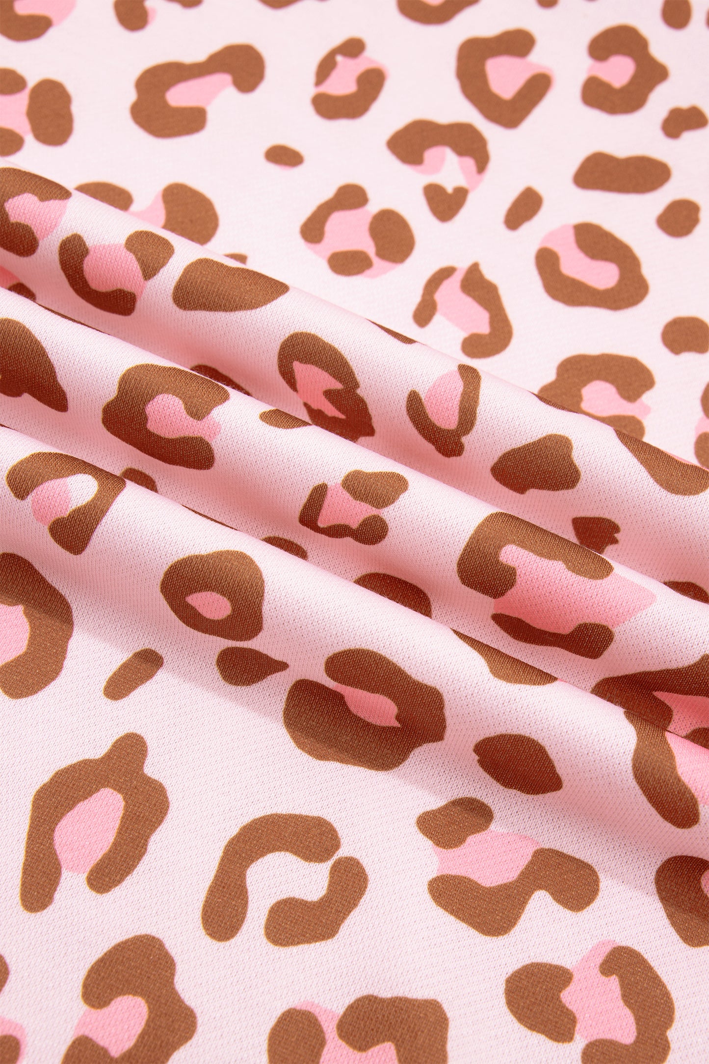 Pink Leopard Polka Dot Colorblock Trim Long Sleeve Top-Tops/Long Sleeve Tops-[Adult]-[Female]-2022 Online Blue Zone Planet