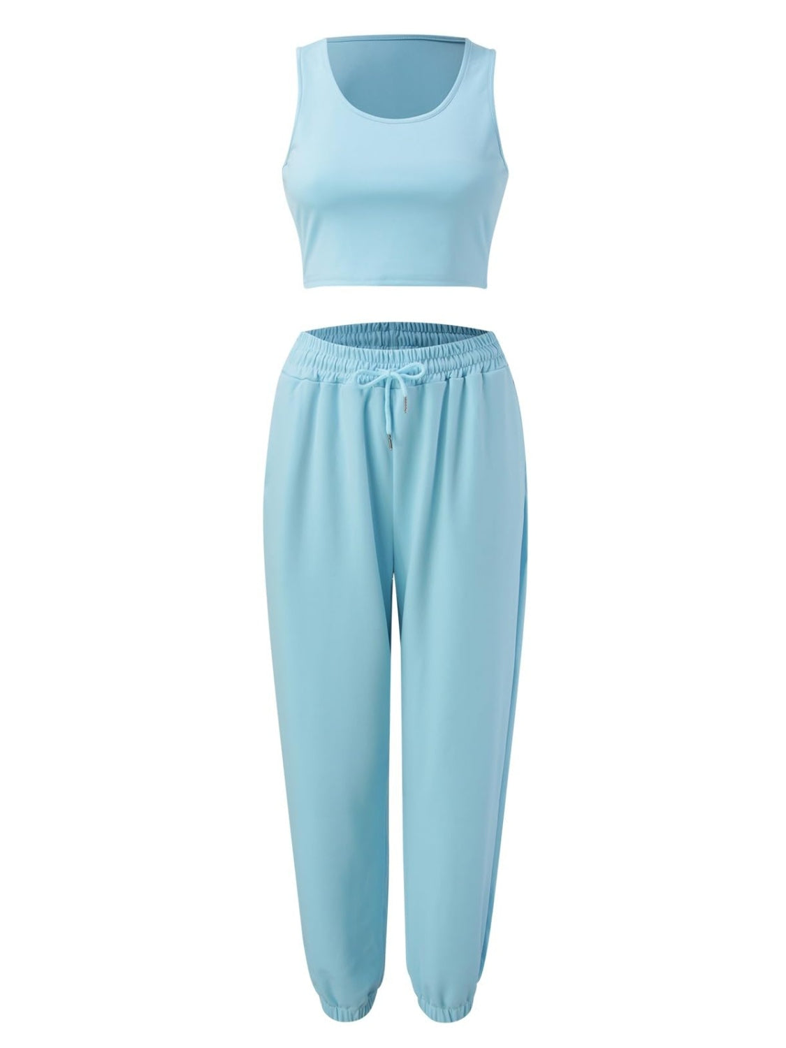 Wide Strap Top and Drawstring Joggers Set-TOPS / DRESSES-[Adult]-[Female]-2022 Online Blue Zone Planet