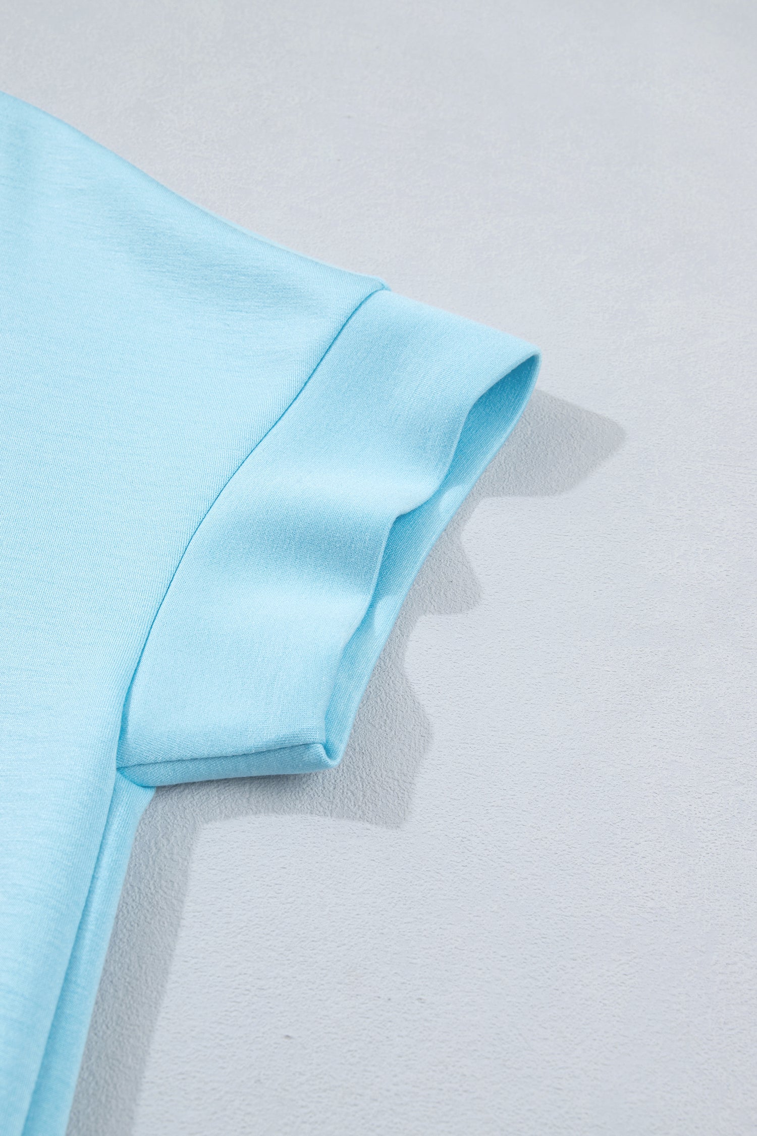 Myosotis Half Zip High Neck Tee Athleisure Short Set-Two Piece Sets/Short Sets-[Adult]-[Female]-2022 Online Blue Zone Planet