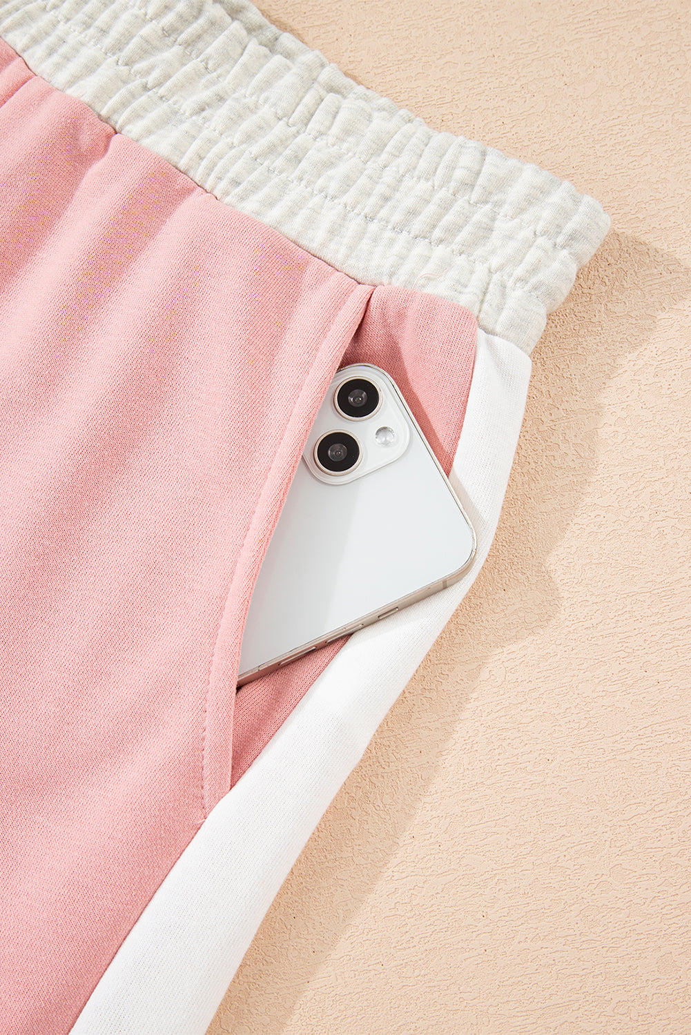 Chestnut 2pcs Color Block Pullover Loose Pant Set-Two Piece Sets/Pant Sets-[Adult]-[Female]-2022 Online Blue Zone Planet