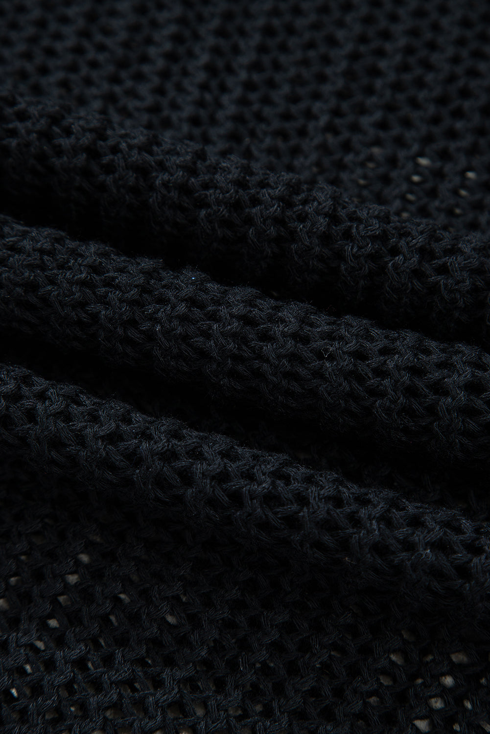 Black Crochet Hollow-Out Jumper Top Sweater-Sweaters & Cardigans/Sweaters-[Adult]-[Female]-2022 Online Blue Zone Planet