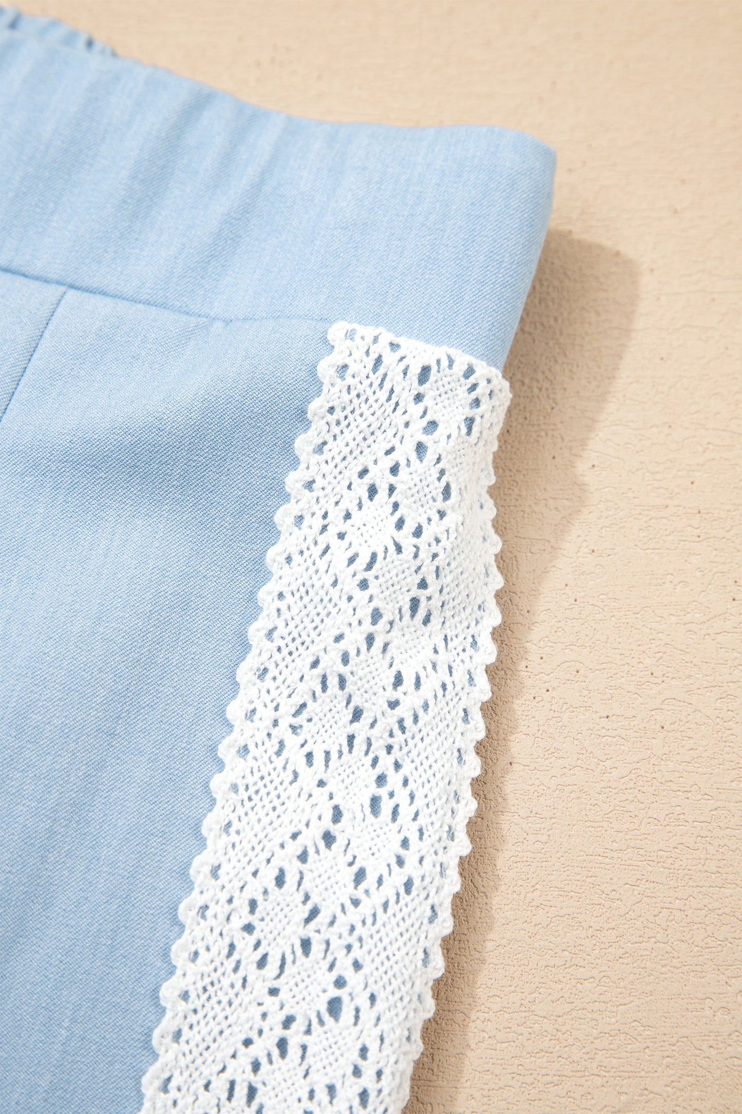 Beau Blue Lace Accent Floral Patched Pocket Pleated Wide Leg Slouchy Pants-Bottoms/Pants & Culotte-[Adult]-[Female]-2022 Online Blue Zone Planet