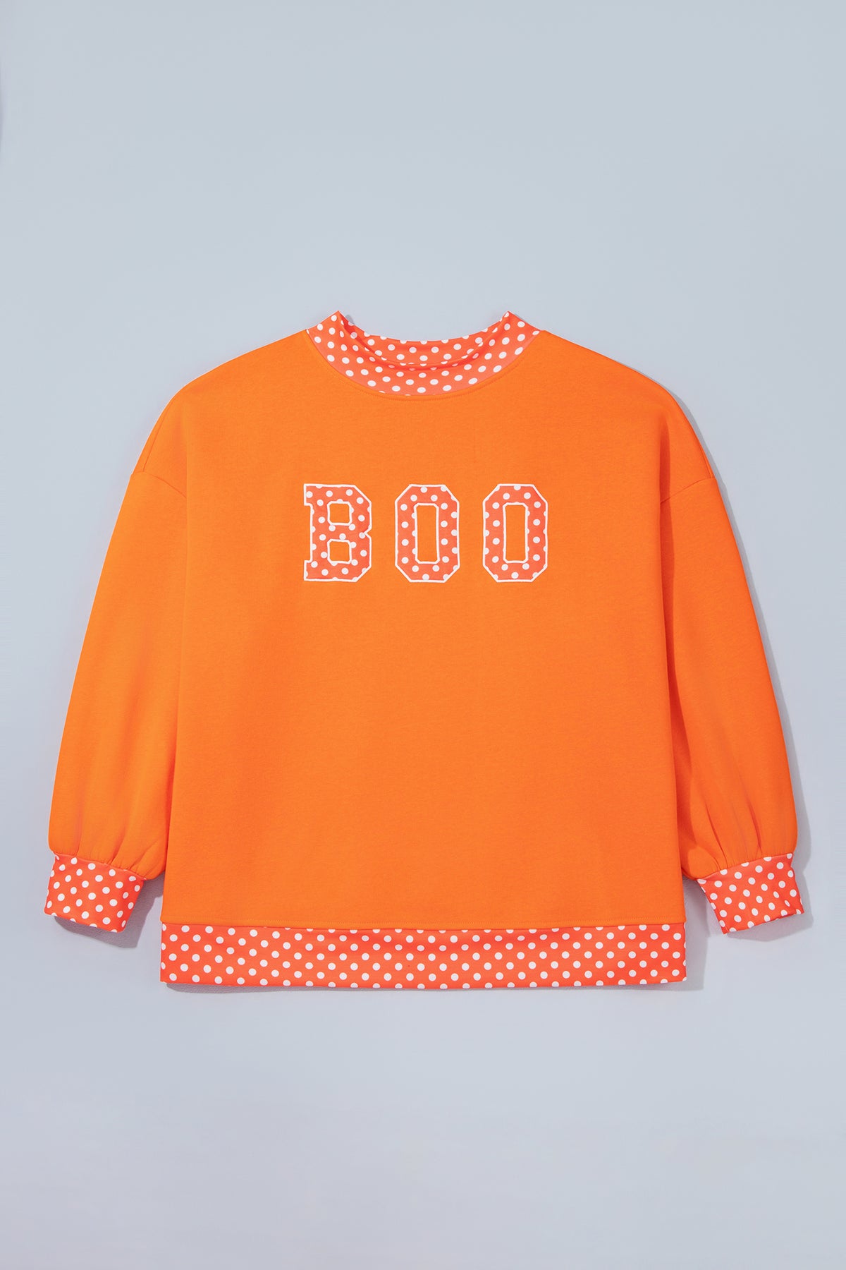 Fiery Red Casual Polka Dot Patchwork Letter Graphic Plus Size Sweatshirt-Plus Size/Plus Size Sweatshirts & Hoodies-[Adult]-[Female]-2022 Online Blue Zone Planet