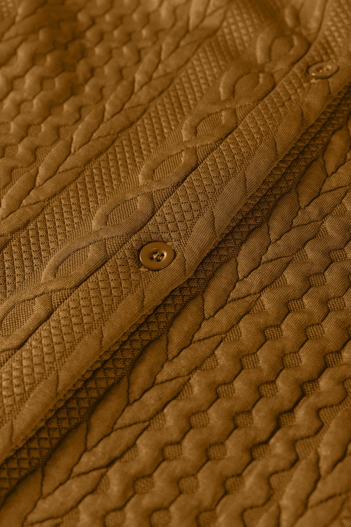 Blackish Green Cable Texture Puff Sleeve Loose Shacket-Outerwear/Jackets-[Adult]-[Female]-2022 Online Blue Zone Planet