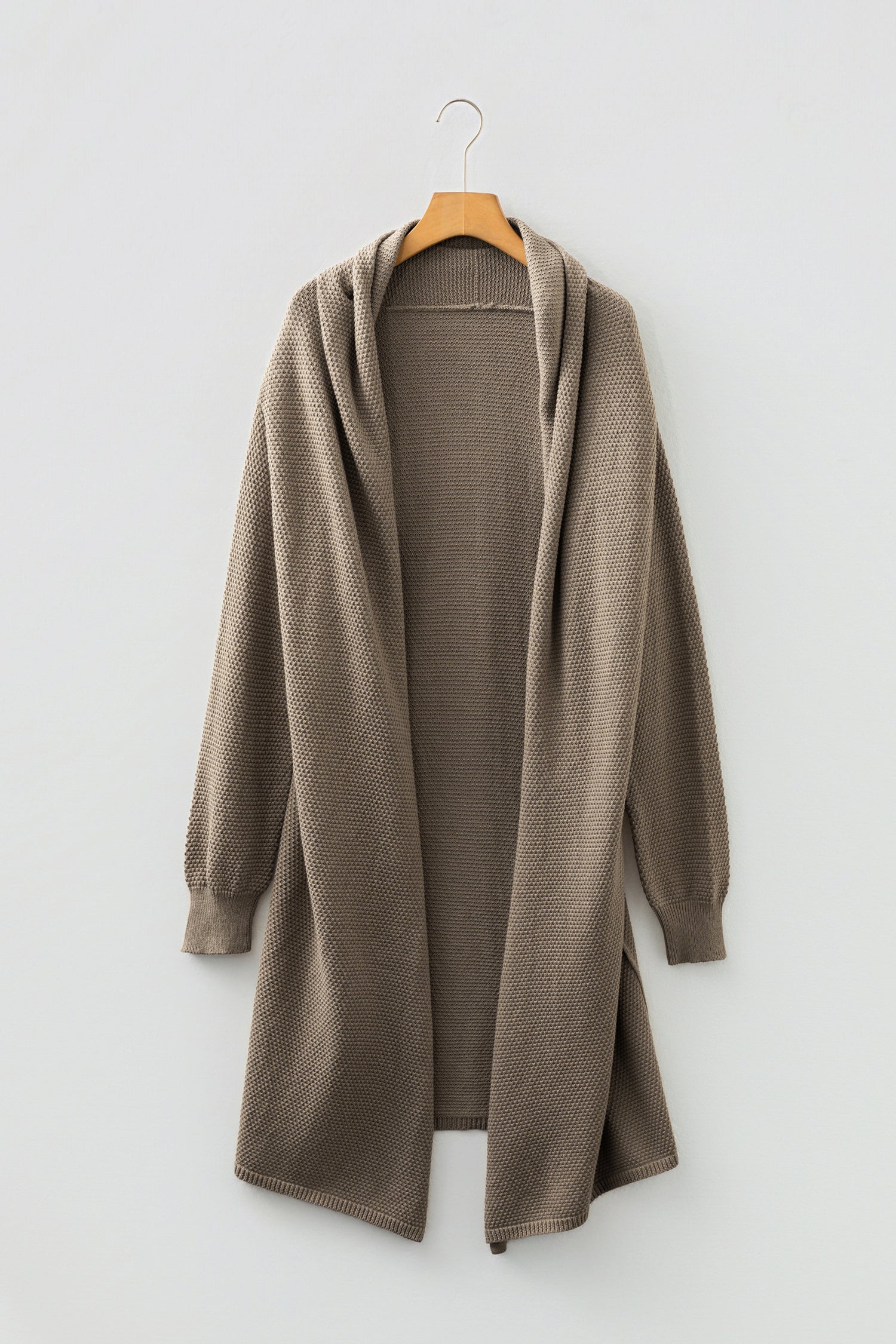 DUNE Solid Color Textured Knit Open Front Oversize Midi Sweater Cardigan-TOPS / DRESSES-[Adult]-[Female]-2022 Online Blue Zone Planet