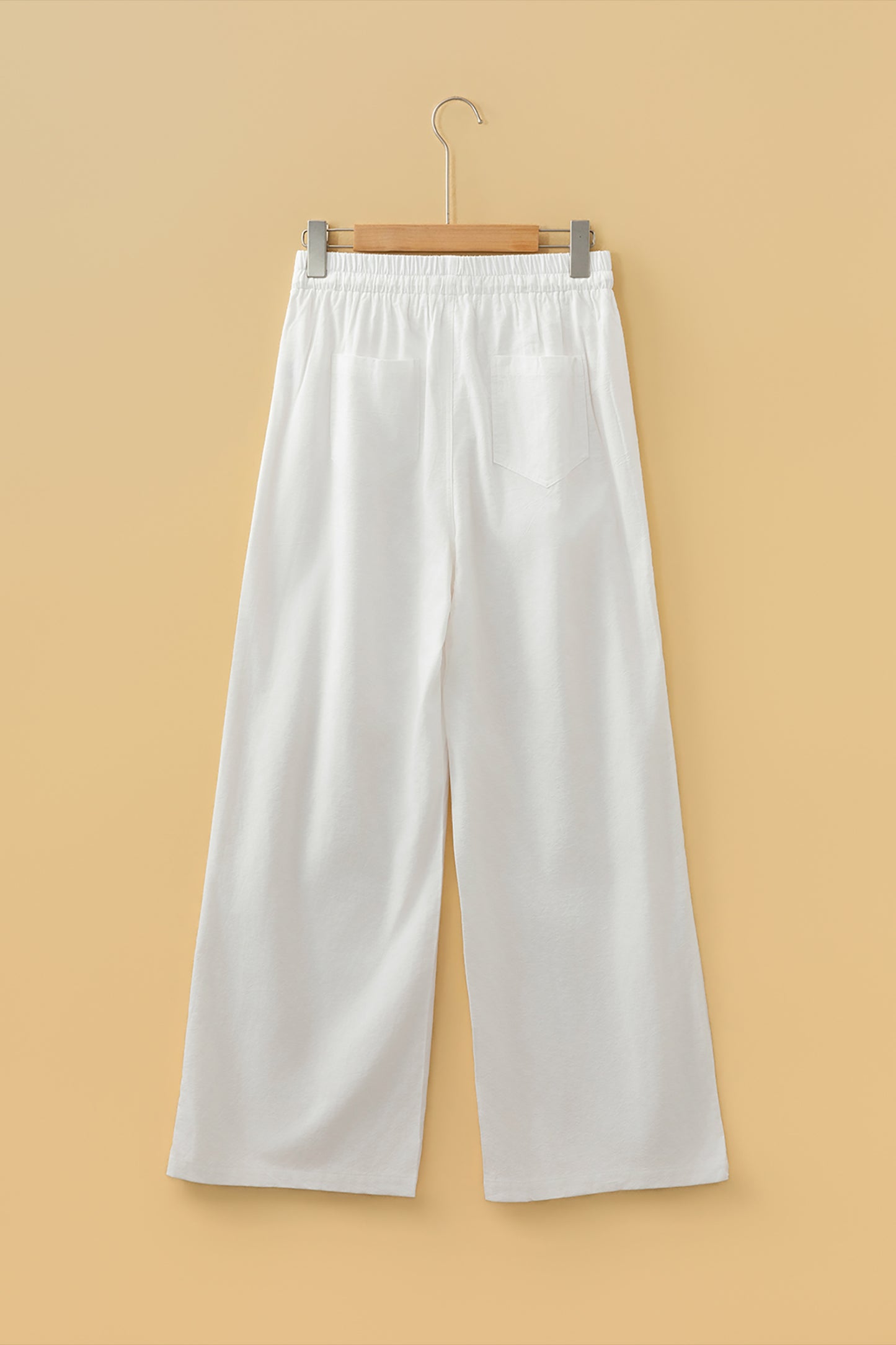Jet Stream Drawstring Elastic Waist Button Pleated Detail Wide Leg Pants-Bottoms/Pants & Culotte-[Adult]-[Female]-2022 Online Blue Zone Planet