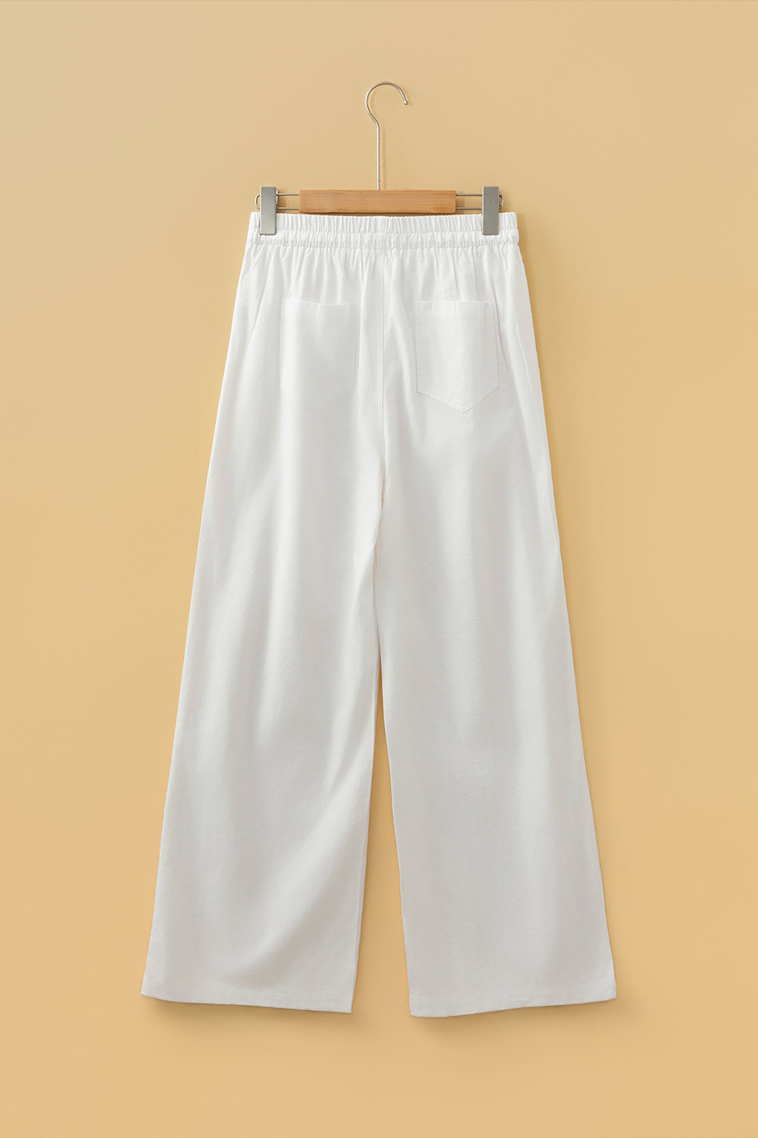 Jet Stream Drawstring Elastic Waist Button Pleated Detail Wide Leg Pants-Bottoms/Pants & Culotte-[Adult]-[Female]-2022 Online Blue Zone Planet