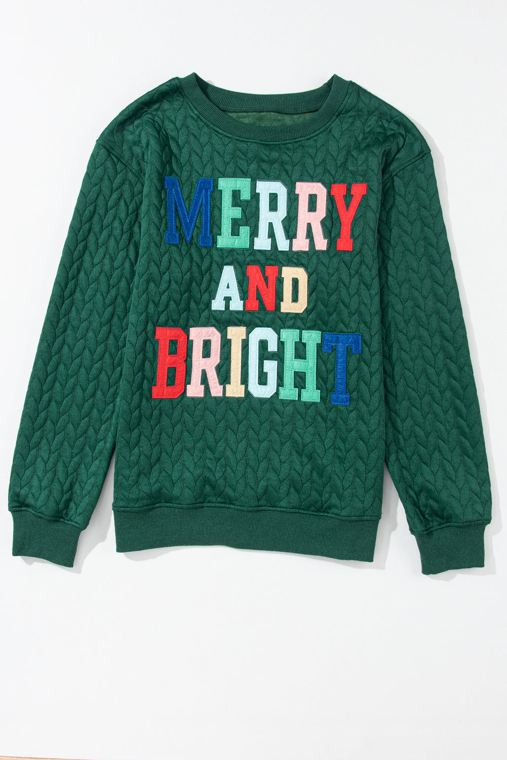 White Merry and Bright Quilted Sweatshirt-Sweatshirts & Hoodies-[Adult]-[Female]-2022 Online Blue Zone Planet