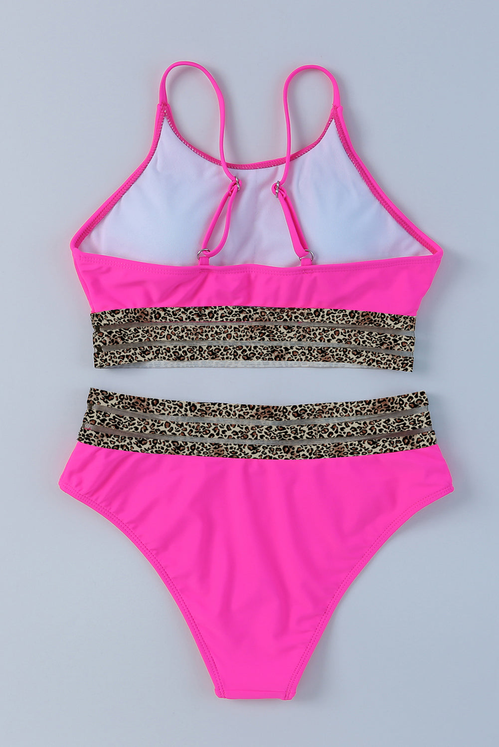 Blue Zone Planet | Rose Leopard Mesh Trim 2pcs Bikini Swimsuit-TOPS / DRESSES-[Adult]-[Female]-2022 Online Blue Zone Planet