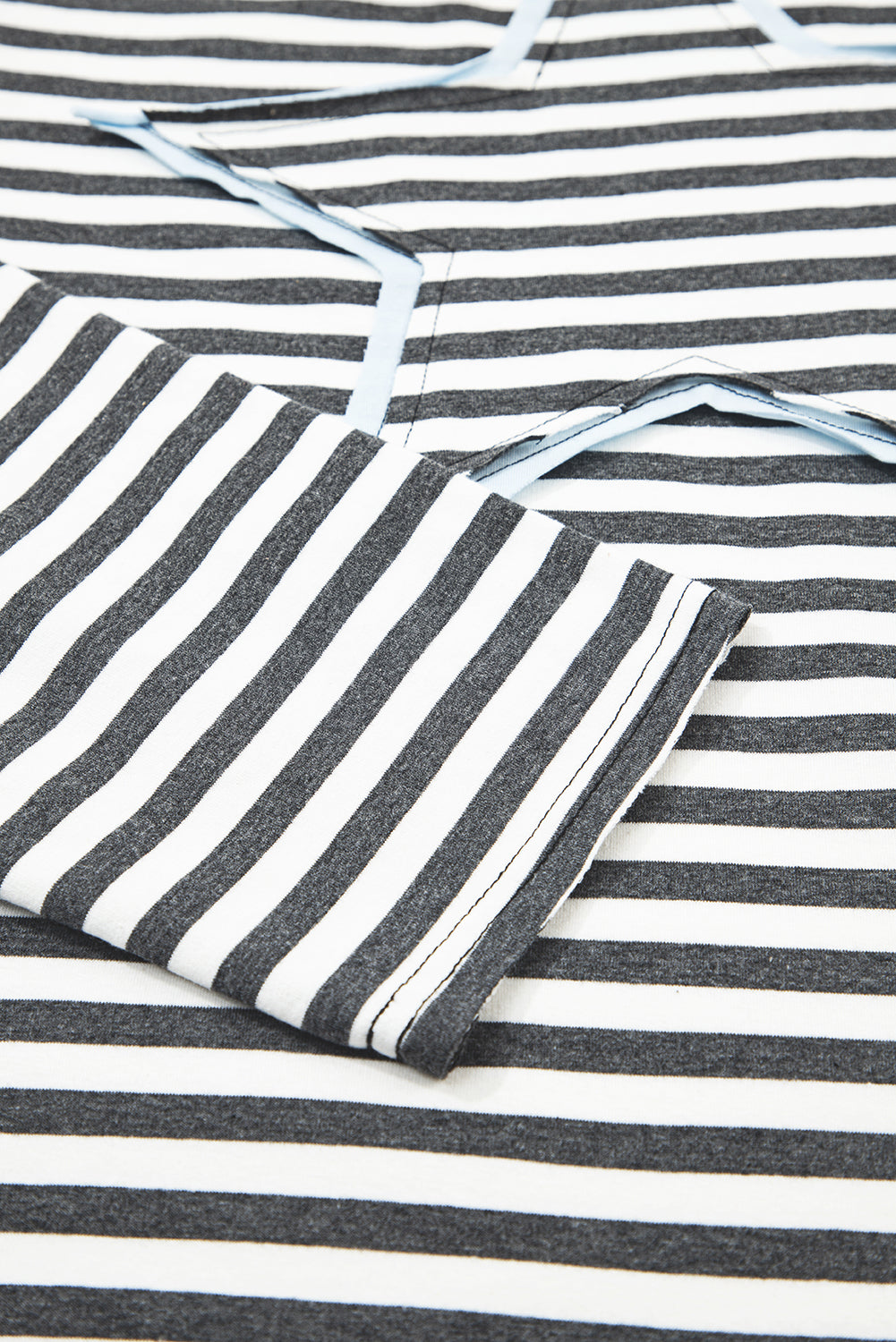 Gray Stripe Starry Patch Drop Shoulder Raw Edge Casual Knit Top-Tops/Sweatshirts & Hoodies-[Adult]-[Female]-2022 Online Blue Zone Planet