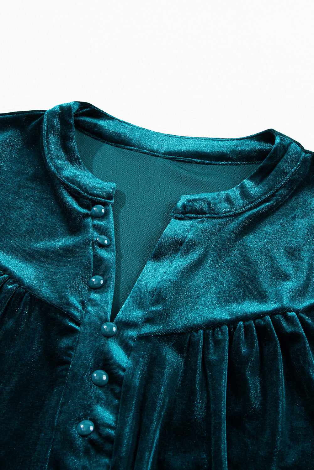 Blue Zone Planet | Notched Long Sleeve Velvet Top-TOPS / DRESSES-[Adult]-[Female]-2022 Online Blue Zone Planet