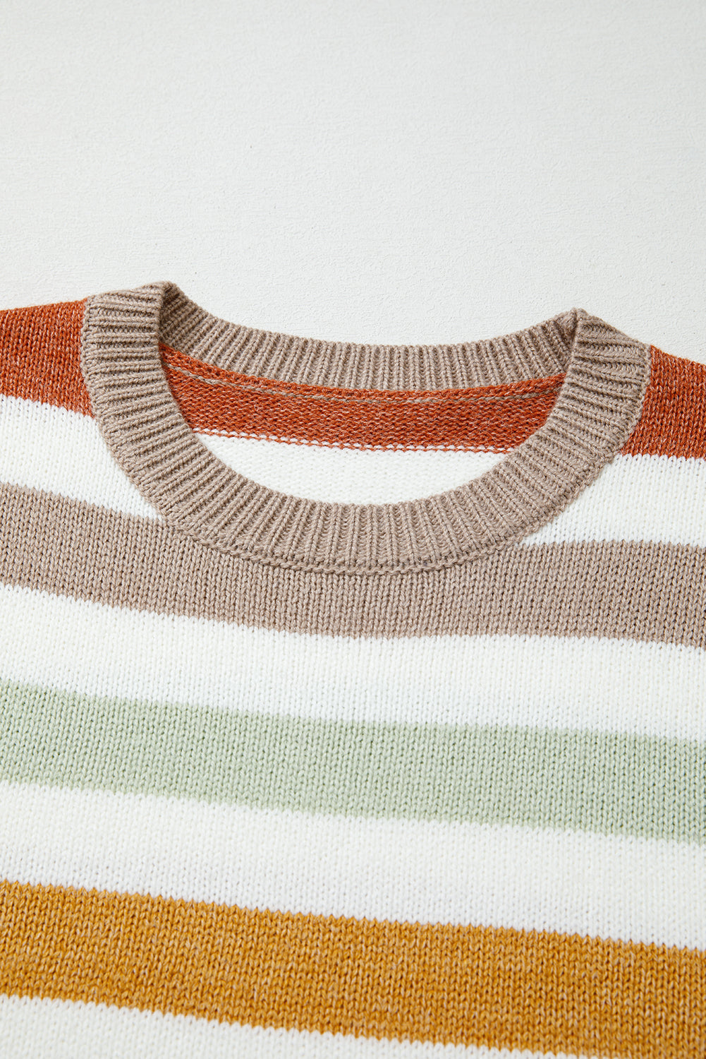 Multicolour Striped Colorblock Drop Shoulder Plus Size Sweater-TOPS / DRESSES-[Adult]-[Female]-2022 Online Blue Zone Planet