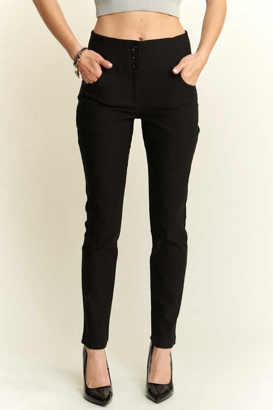 ADORA High Waist Skinny Pants-BOTTOM SIZES SMALL MEDIUM LARGE-[Adult]-[Female]-2022 Online Blue Zone Planet