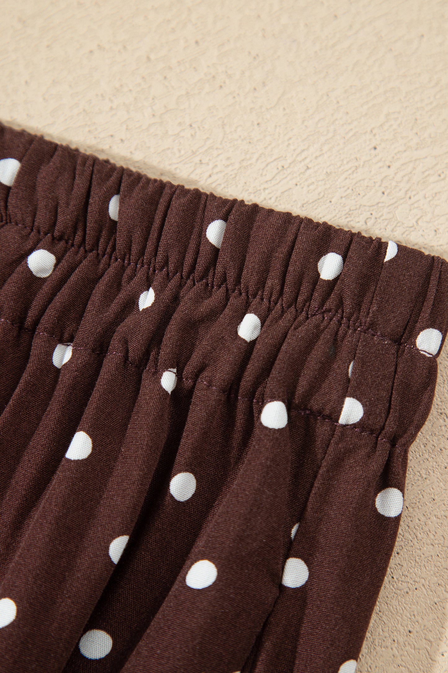 Brown Polka Dot Lace Hem Elegant Long Shift Skirt-Bottoms/Skirts & Petticoat-[Adult]-[Female]-2022 Online Blue Zone Planet