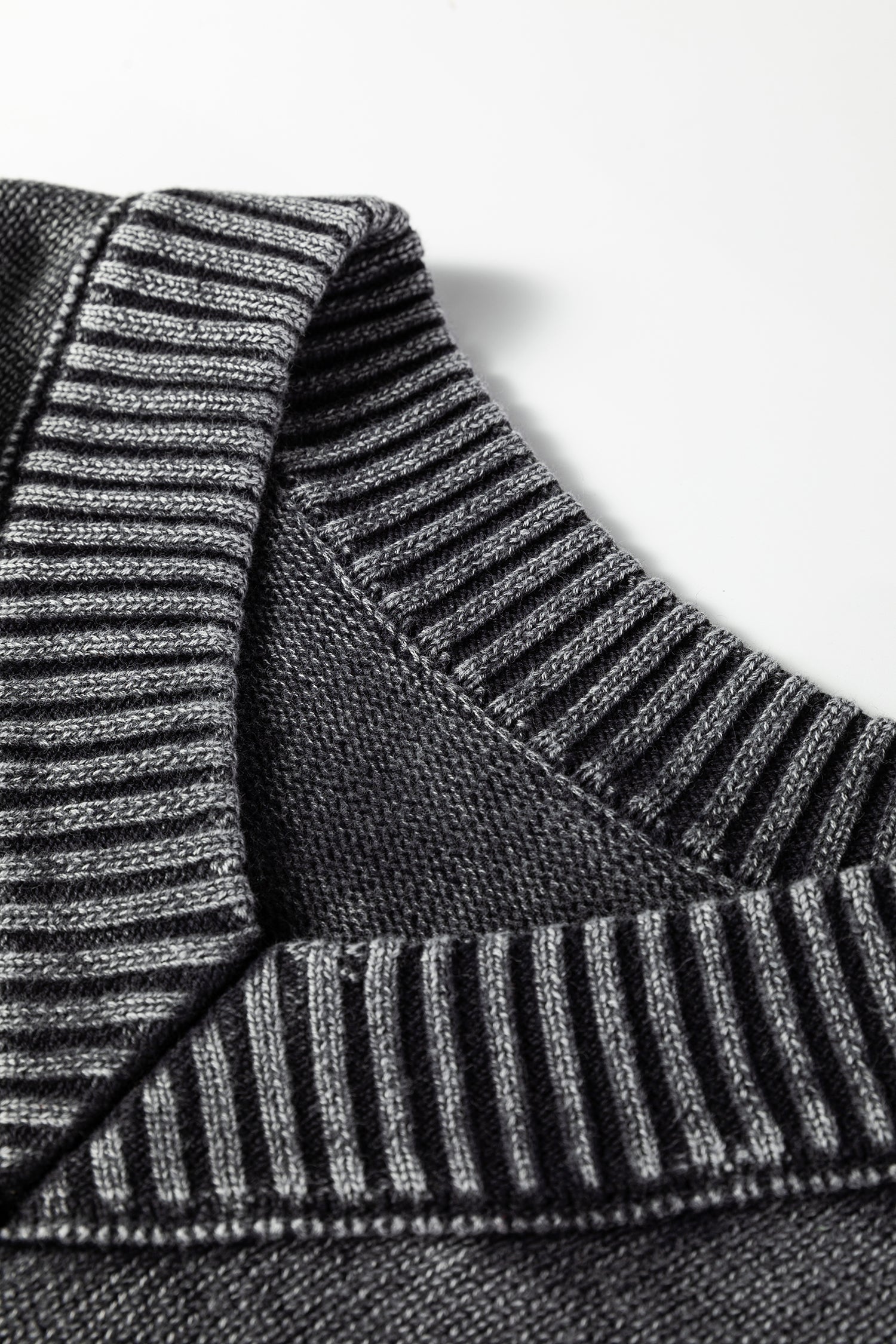 Black Mineral Wash V Neck Knit Exposed Seam Drop Shoulder Loose Sweater-TOPS / DRESSES-[Adult]-[Female]-2022 Online Blue Zone Planet