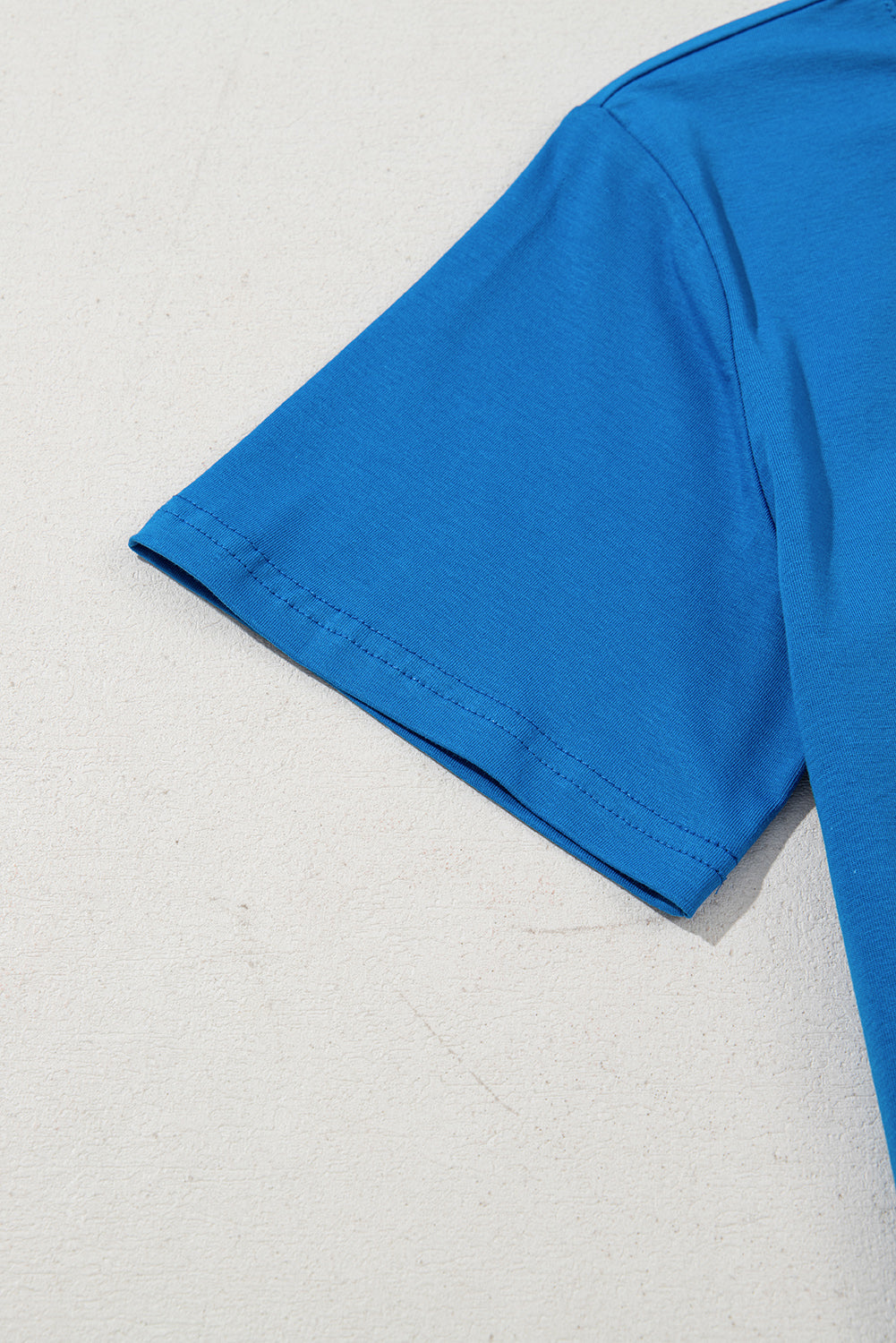 Blue Sunflower Boots Graphic Western Fashion T Shirt-Tops/Tops & Tees-[Adult]-[Female]-2022 Online Blue Zone Planet