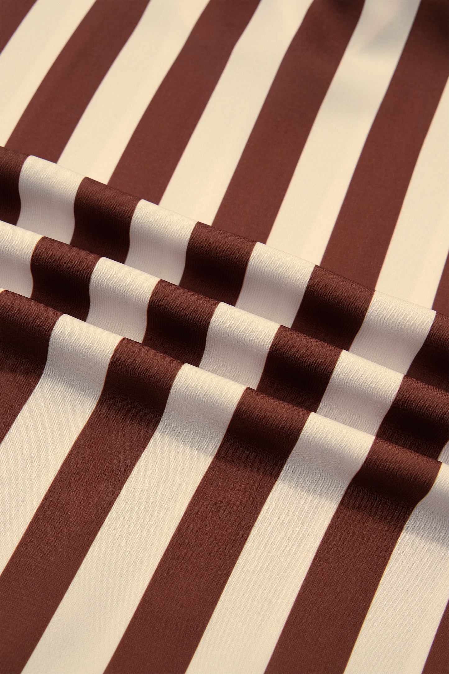 Brown Stripe V Neck Half Sleeve Casual Blouse-Tops/Blouses & Shirts-[Adult]-[Female]-2022 Online Blue Zone Planet