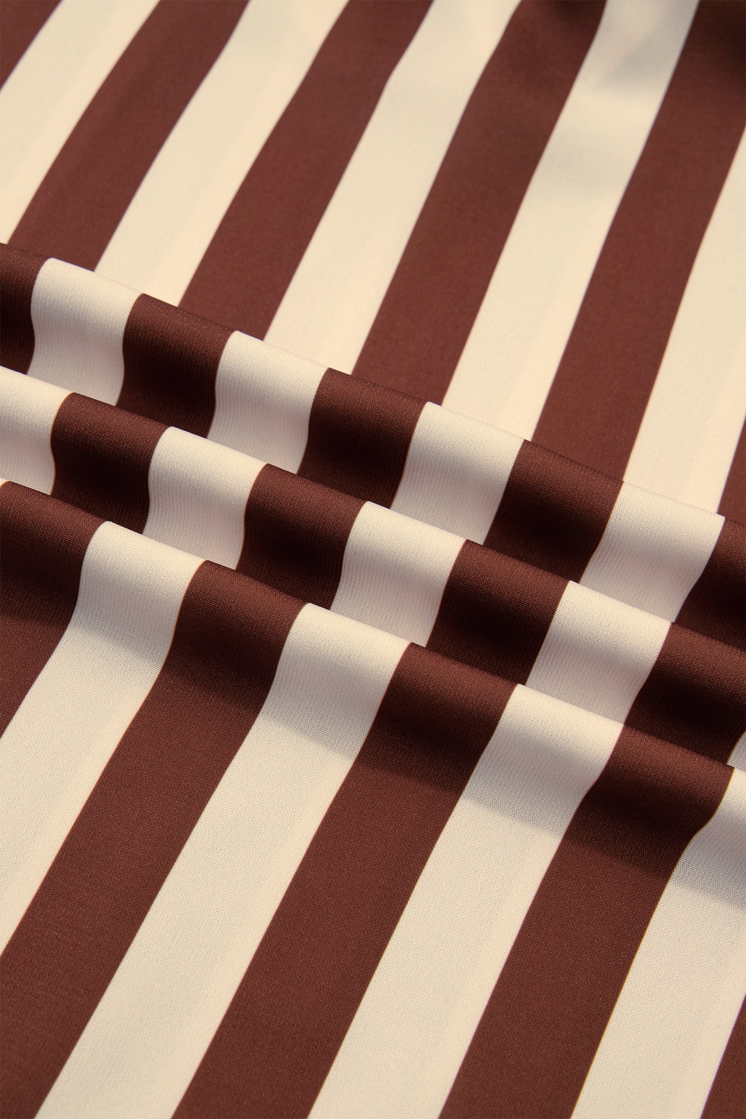 Brown Stripe V Neck Half Sleeve Casual Blouse-Tops/Blouses & Shirts-[Adult]-[Female]-2022 Online Blue Zone Planet
