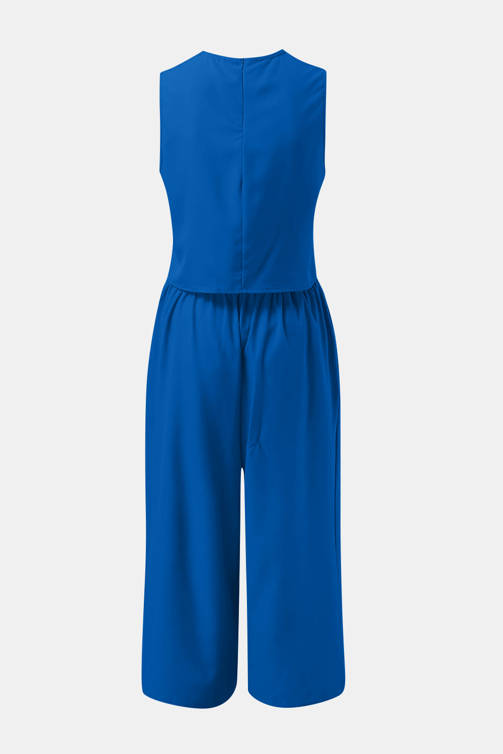 Round Neck Top and Wide Leg Pants Set-TOPS / DRESSES-[Adult]-[Female]-2022 Online Blue Zone Planet