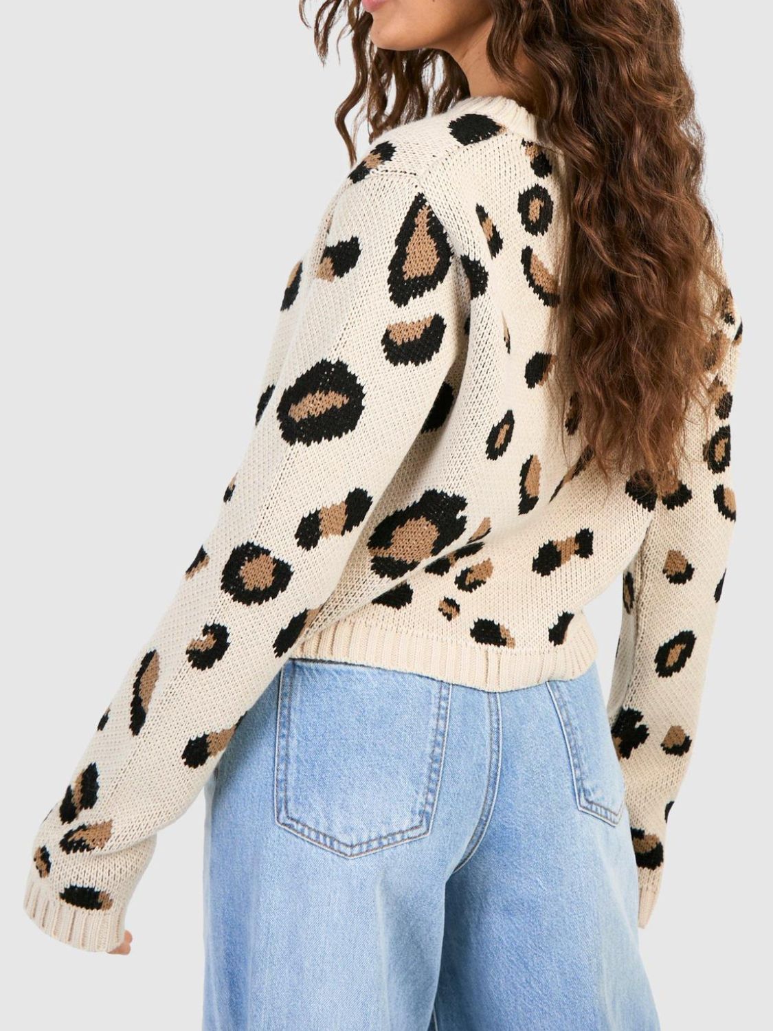 Tied Leopard Round Neck Cardigan-TOPS / DRESSES-[Adult]-[Female]-Leopard-One Size-2022 Online Blue Zone Planet