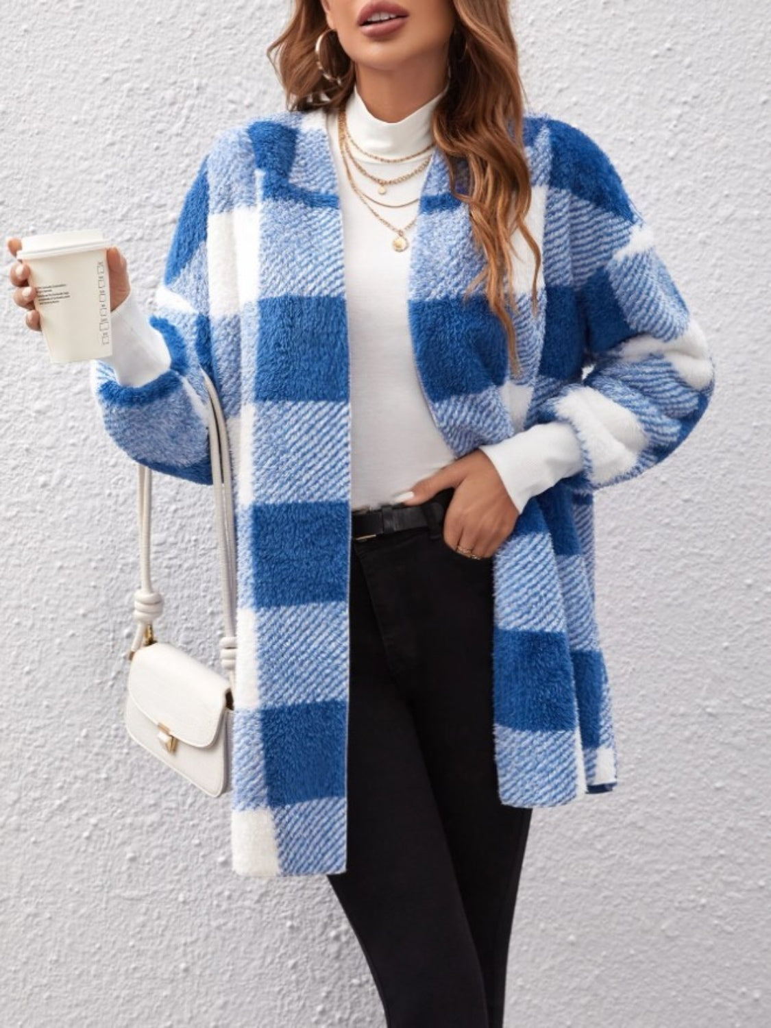 Plaid Long Sleeve Hooded Coat-TOPS / DRESSES-[Adult]-[Female]-2022 Online Blue Zone Planet