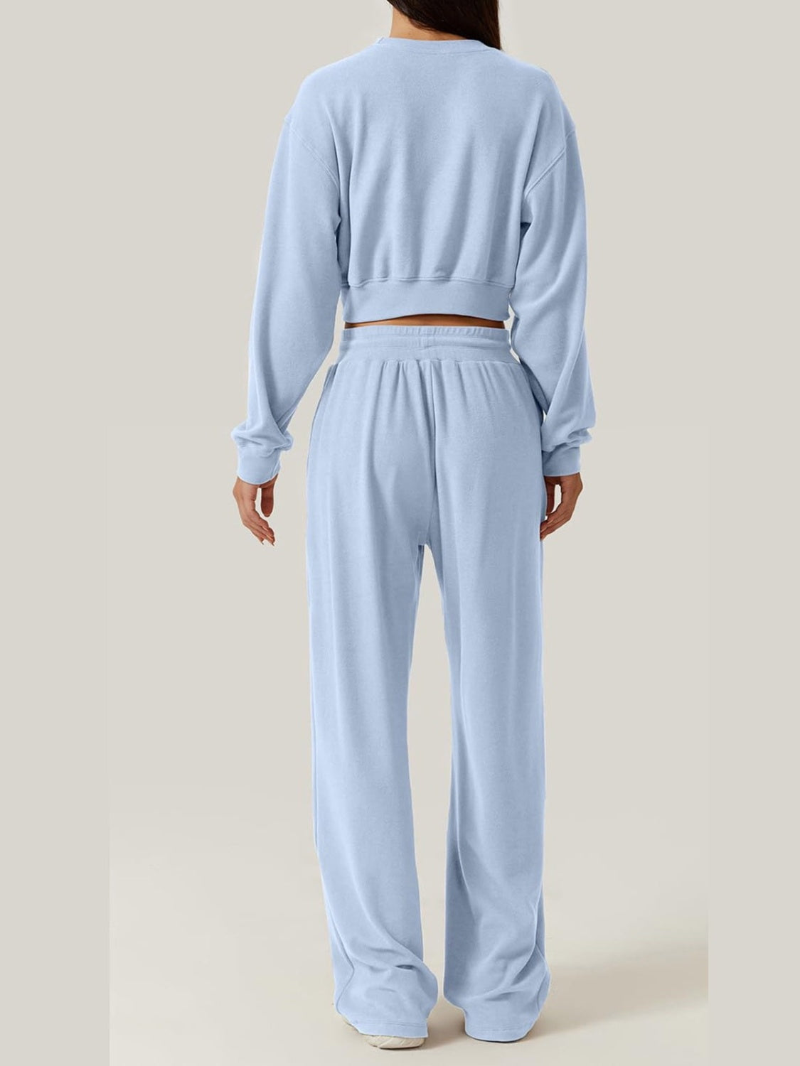 Crisscross Round Neck Top and Drawstring Pants Set-BOTTOMS SIZES SMALL MEDIUM LARGE-[Adult]-[Female]-2022 Online Blue Zone Planet