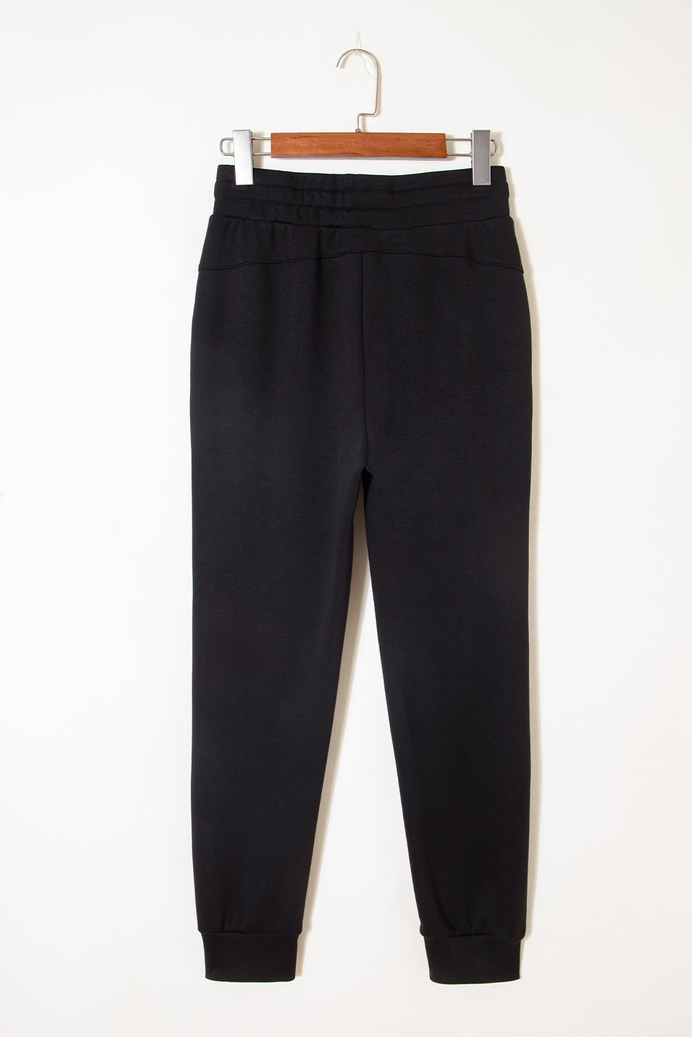 Black Exposed Seam Detail Skinny Drawstring Jogger Pants-Bottoms/Pants & Culotte-[Adult]-[Female]-2022 Online Blue Zone Planet