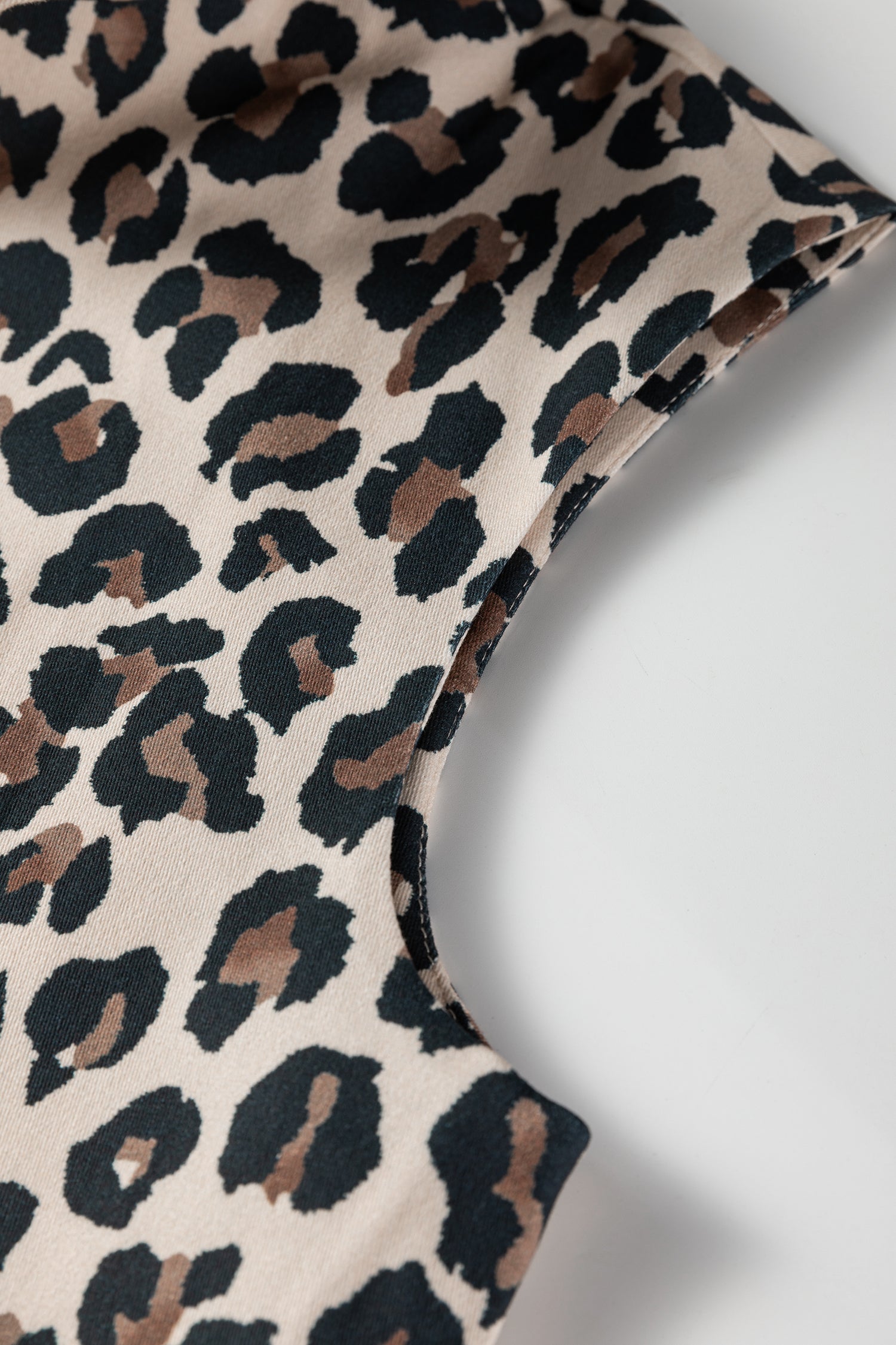 Brown Leopard Open Front Jacket Vest-Outerwear/Vests-[Adult]-[Female]-2022 Online Blue Zone Planet