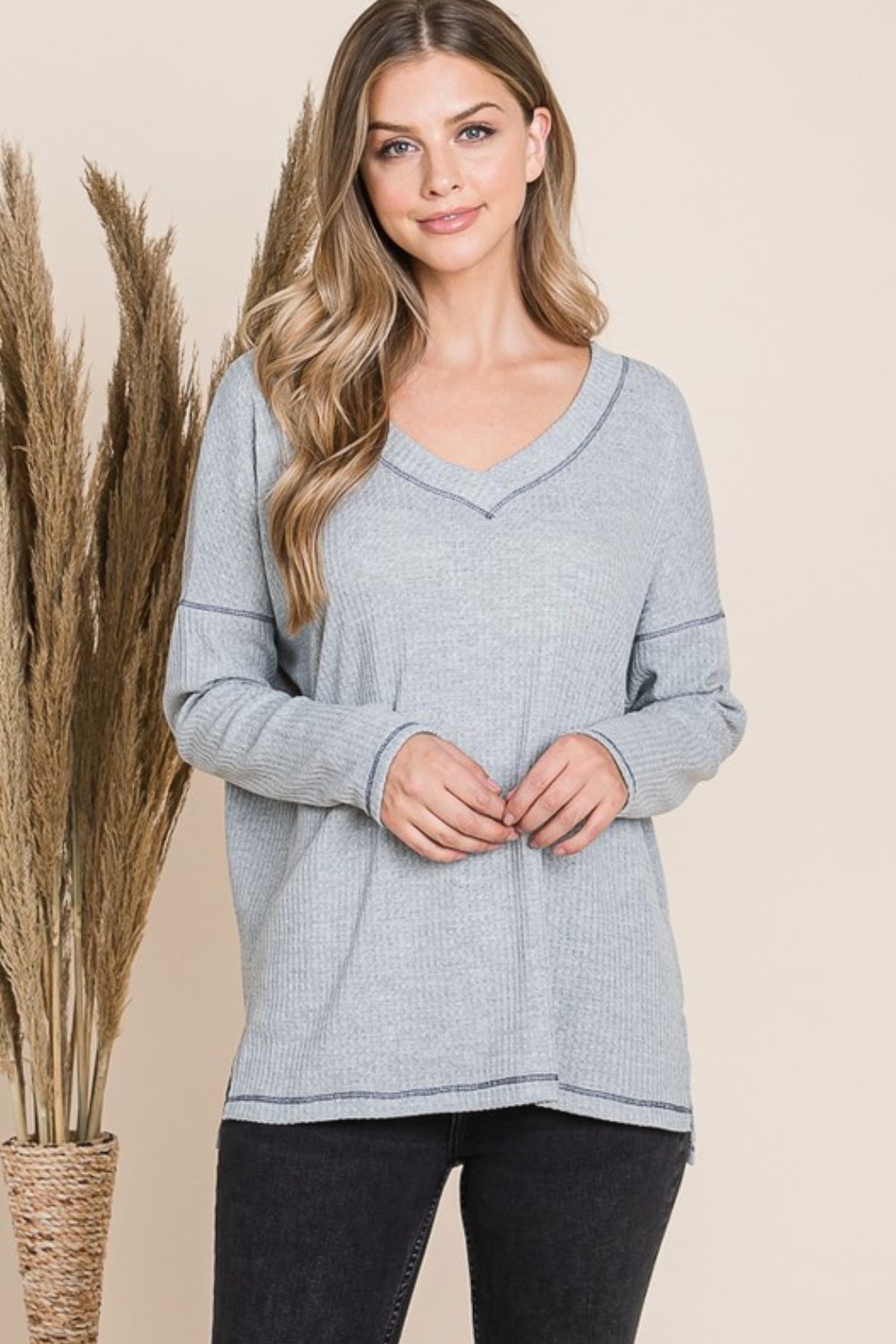 Reborn J V Neck Long Sleeve Top-TOPS / DRESSES-[Adult]-[Female]-2022 Online Blue Zone Planet