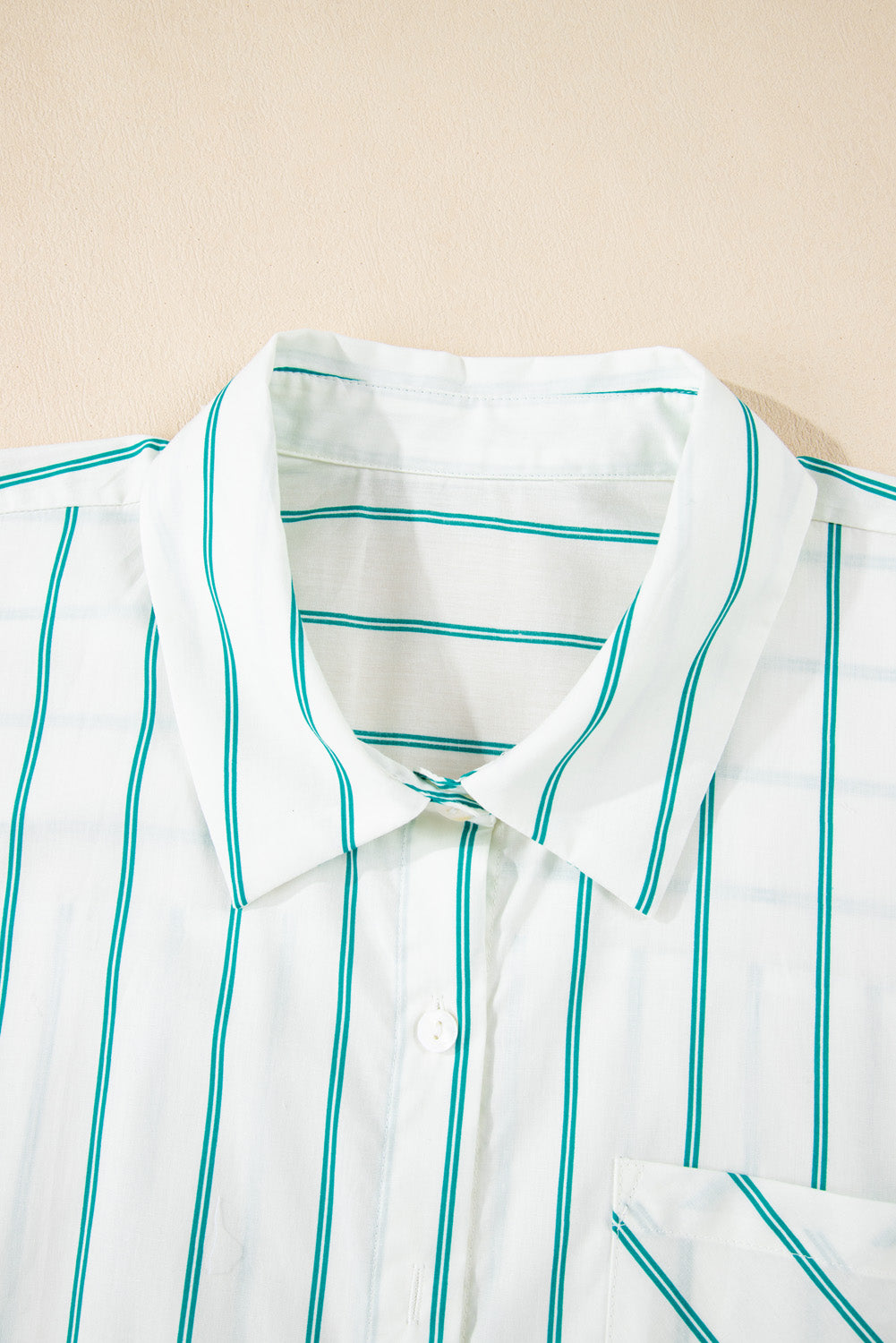 Green Stripe Plus Size St Patricks Day Short Sleeve Buttoned Shirt Dress-TOPS / DRESSES-[Adult]-[Female]-2022 Online Blue Zone Planet