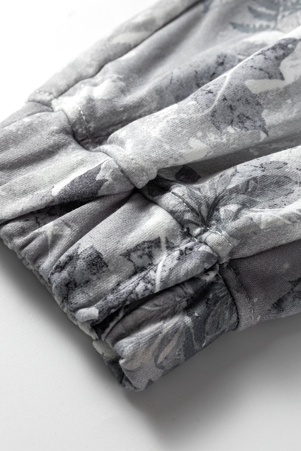 Gray Camo Print Cozy Drawstring Elastic Waist Jogger Pants-Bottoms/Pants & Culotte-[Adult]-[Female]-2022 Online Blue Zone Planet