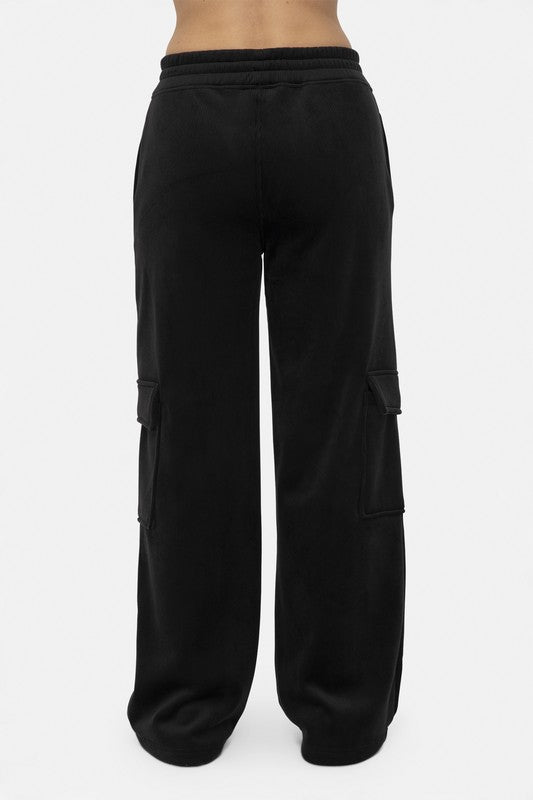 Mono B Elastic Waist Corduroy Cargo Pants-BOTTOMS SIZES SMALL MEDIUM LARGE-[Adult]-[Female]-2022 Online Blue Zone Planet