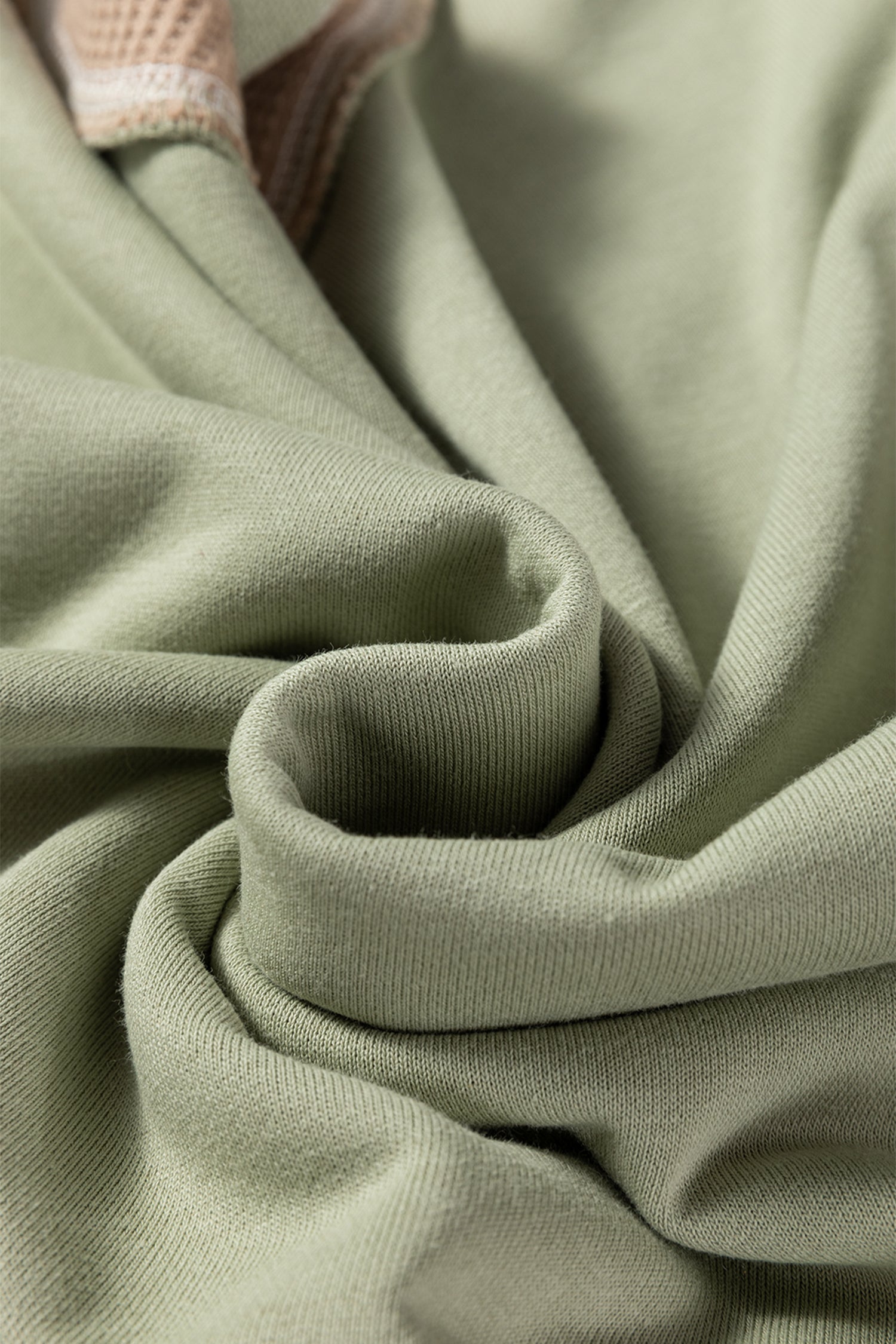 Smoke Green Color Block Mix Texture Waffle Patchwork Oversize Sweatshirt-Tops/Sweatshirts & Hoodies-[Adult]-[Female]-2022 Online Blue Zone Planet