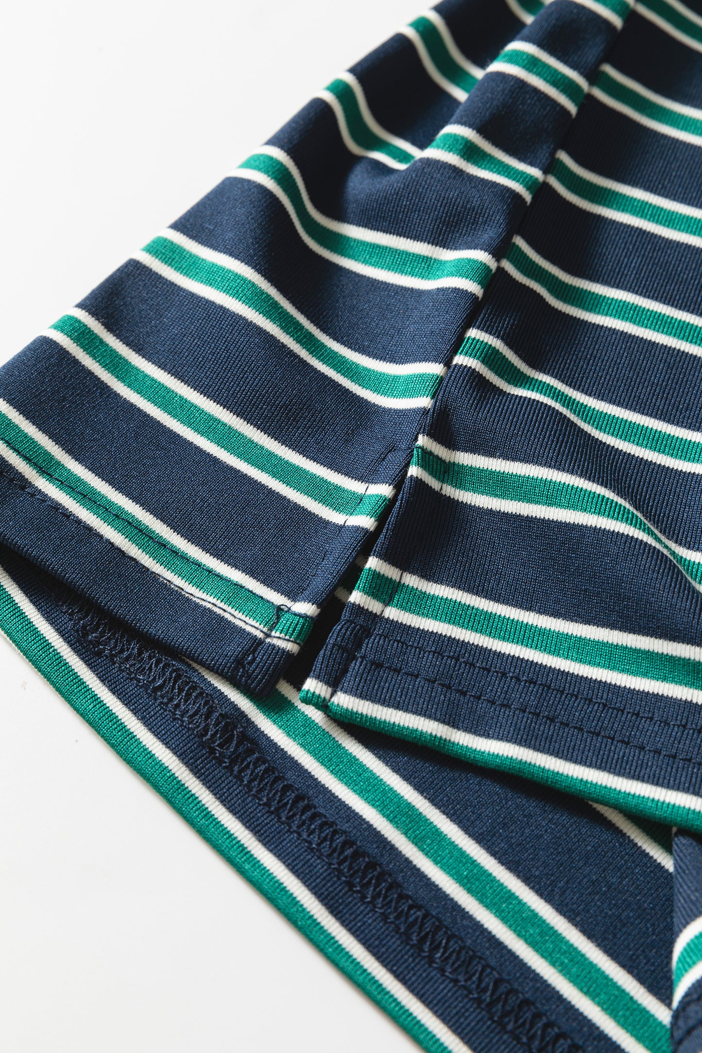 Green Stripe Ribbed Color Block Patchwork Crew Neck Patch Pocket Long Sleeve Top-Tops/Long Sleeve Tops-[Adult]-[Female]-2022 Online Blue Zone Planet