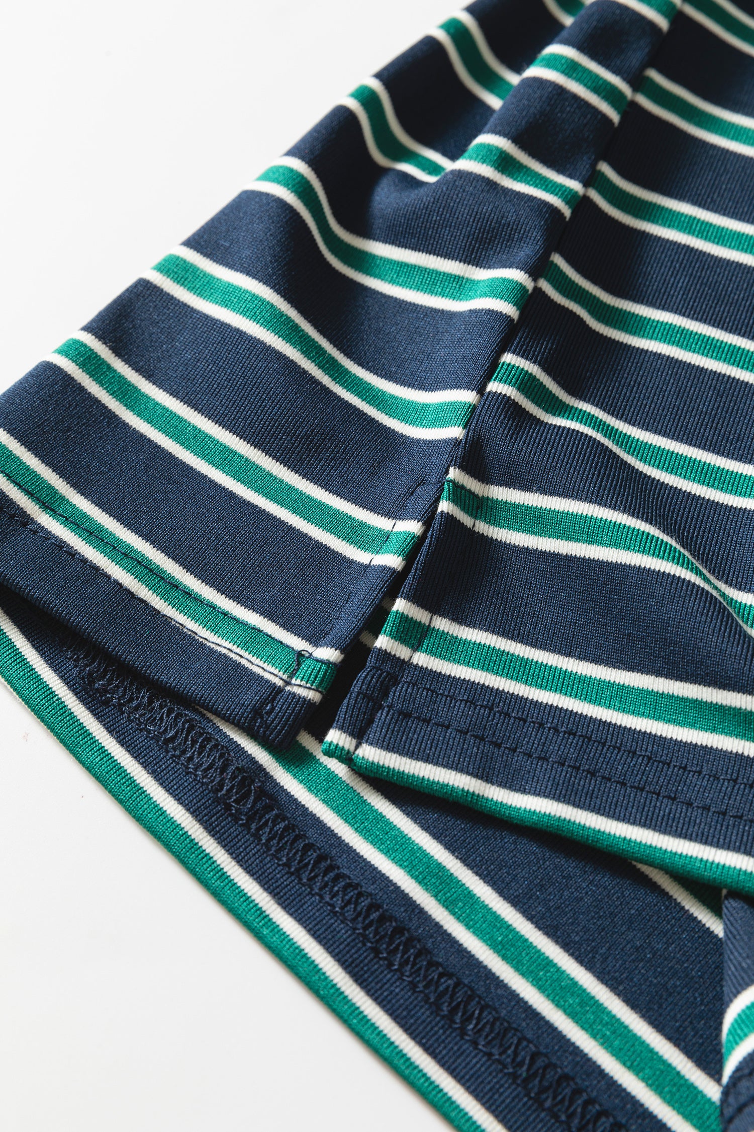 Green Stripe Ribbed Color Block Patchwork Crew Neck Patch Pocket Long Sleeve Top-Tops/Long Sleeve Tops-[Adult]-[Female]-2022 Online Blue Zone Planet