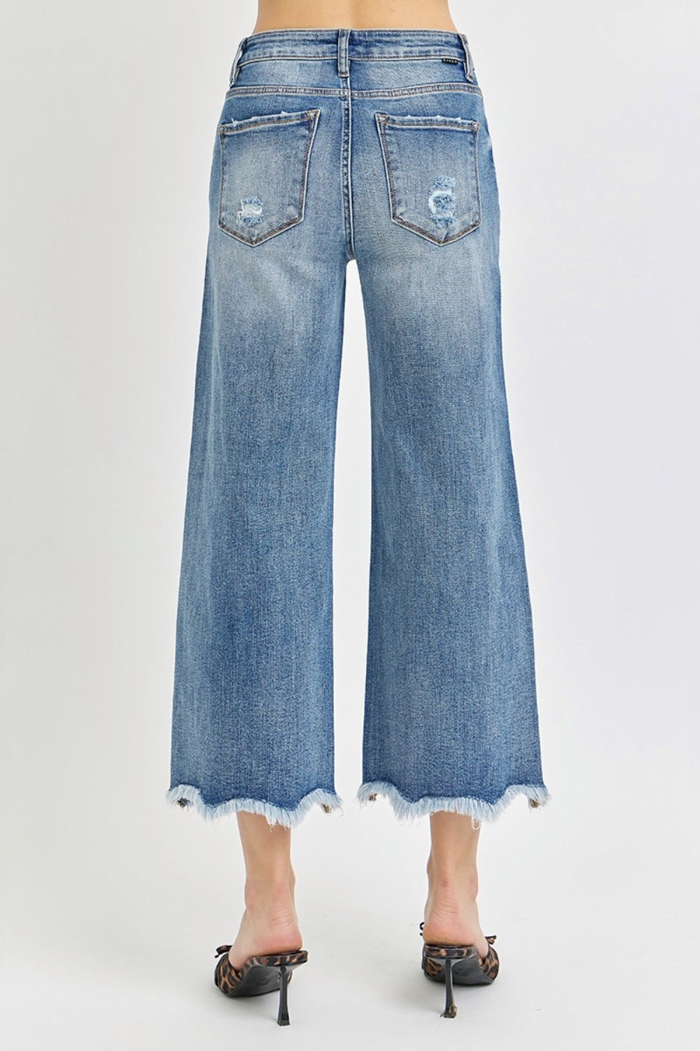 Risen High Rise Cropped Flare Jeans-BOTTOMS SIZES SMALL MEDIUM LARGE-[Adult]-[Female]-2022 Online Blue Zone Planet