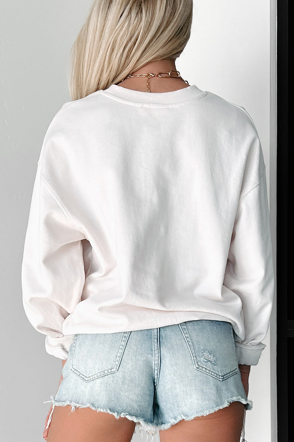 White St Patricks Lucky Graphic Crew Neck Pullover Sweatshirt